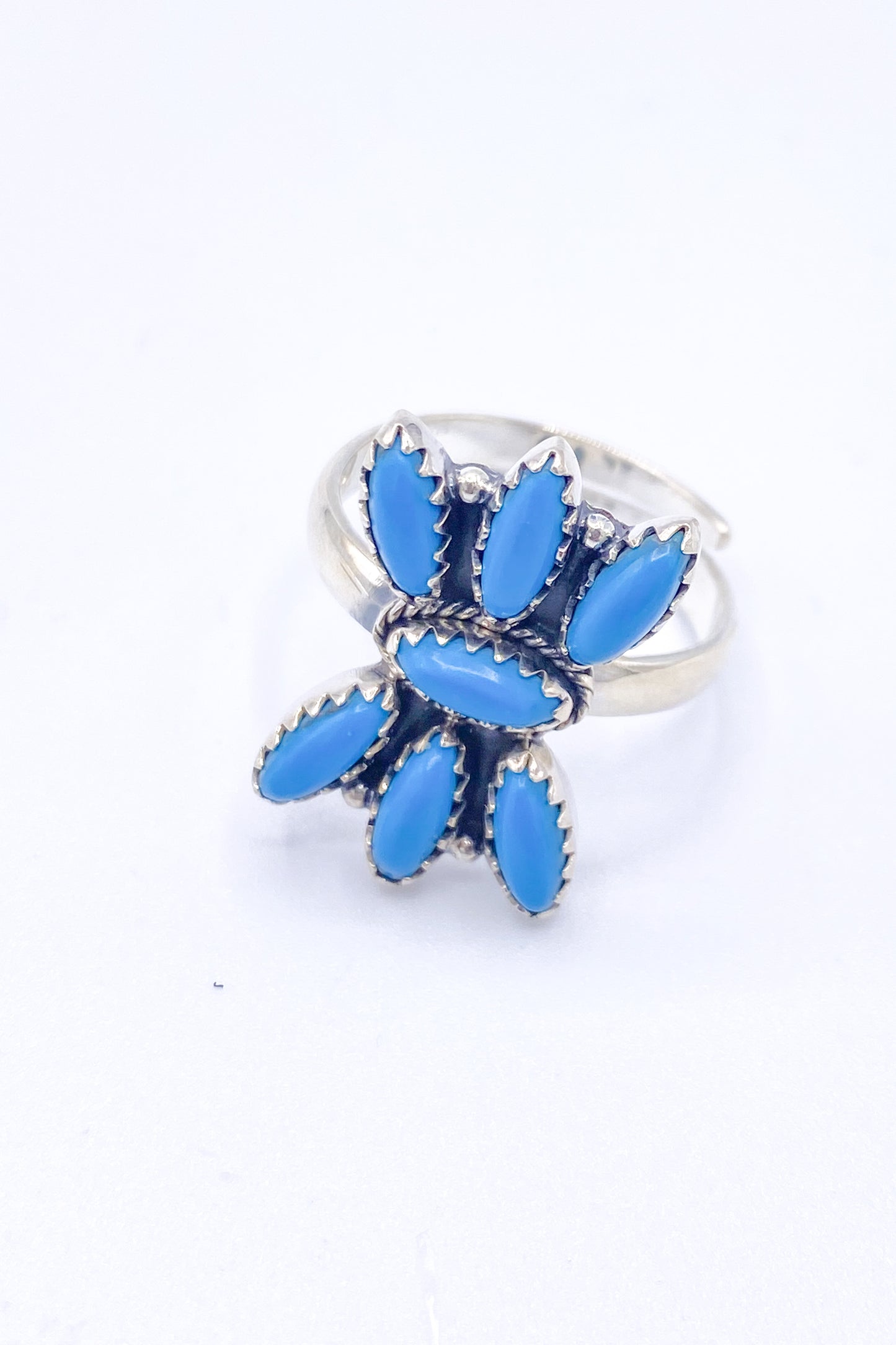 Arizona Turquoise Adjustable Ring - Solid Sterling Silver