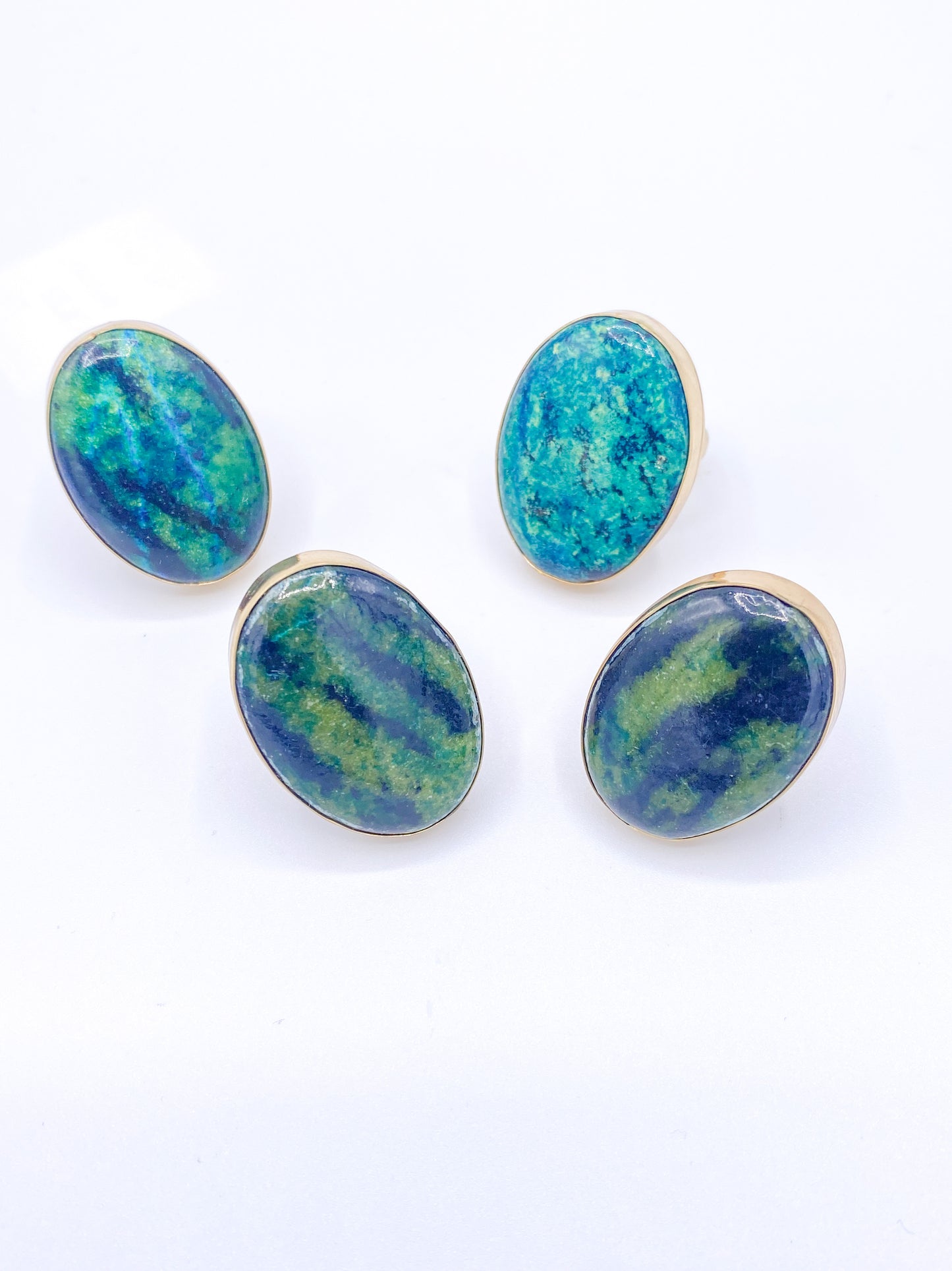 Chrysocolla Azurite Adjustable Oval Ring - Alchemia