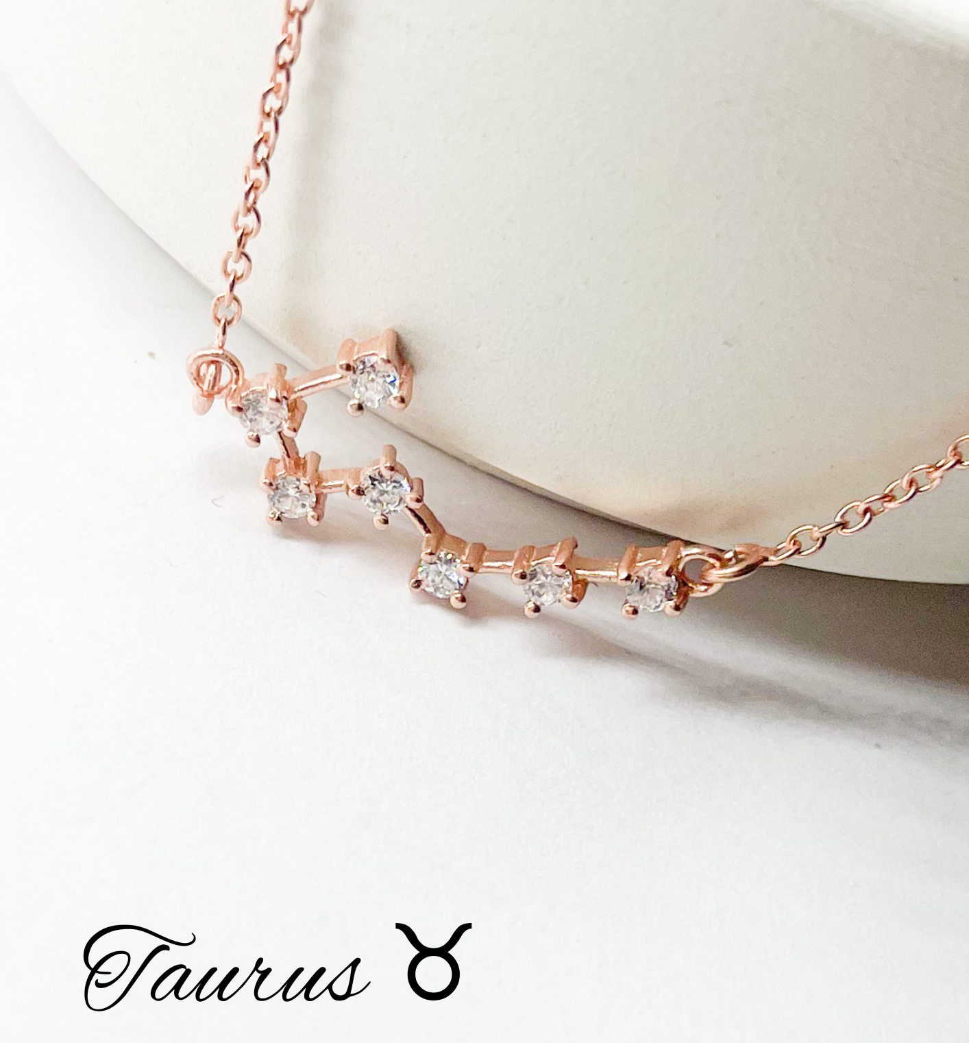 Taurus Zodiac Necklace-Rose Constellation