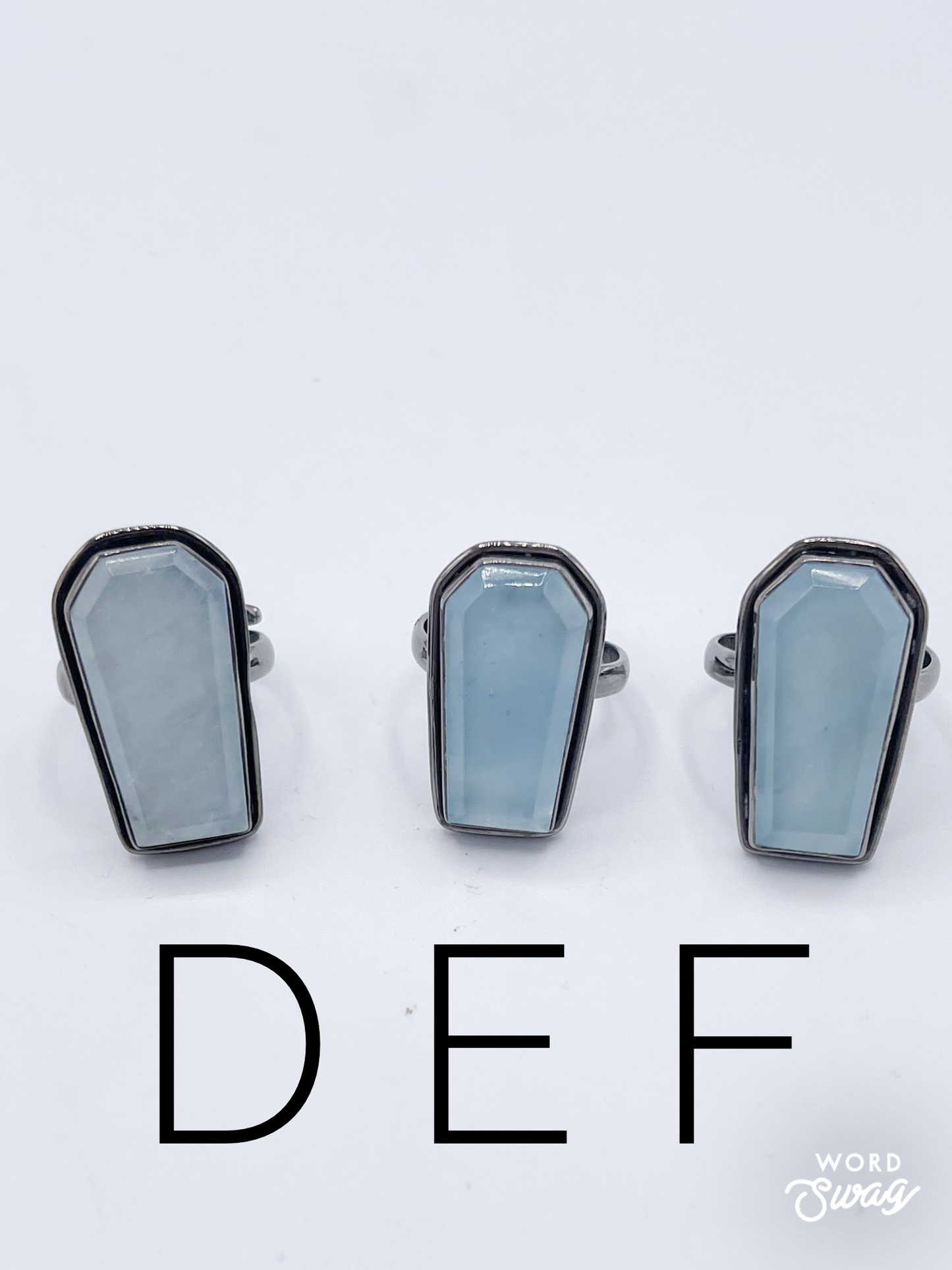 Aquamarine Lip Coffin Ring-Solid Sterling Silver