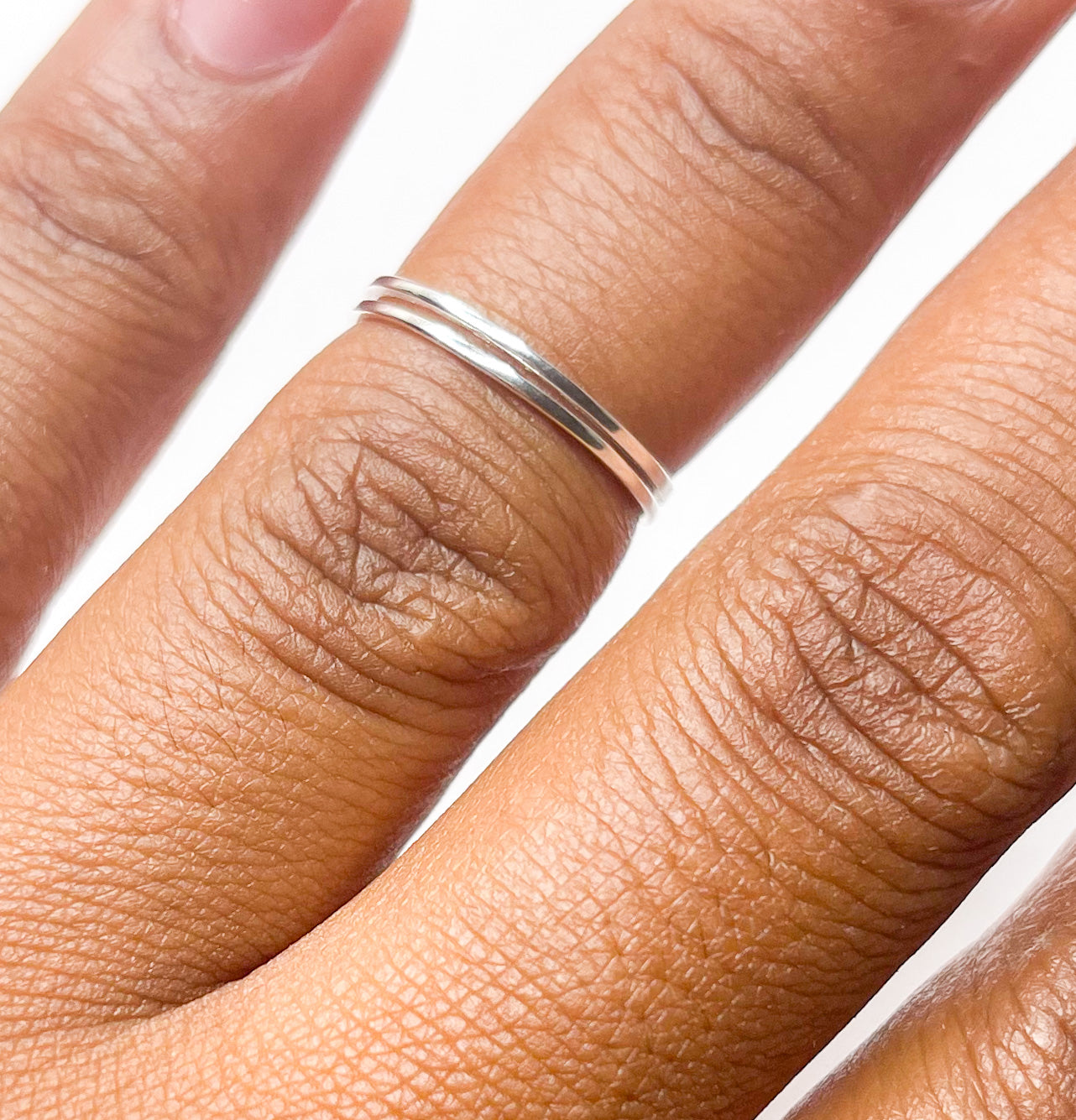 Double Band Midi Ring-Solid Sterling Silver