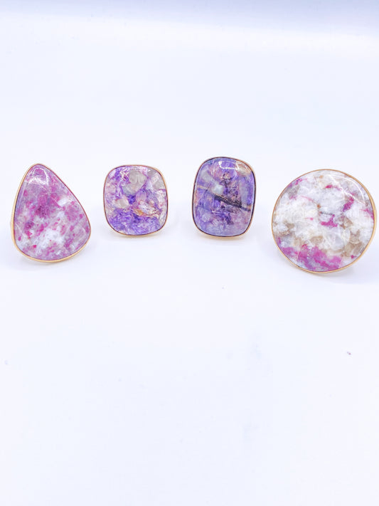 Amethyst Mix Adjustable Ring - Alchemia