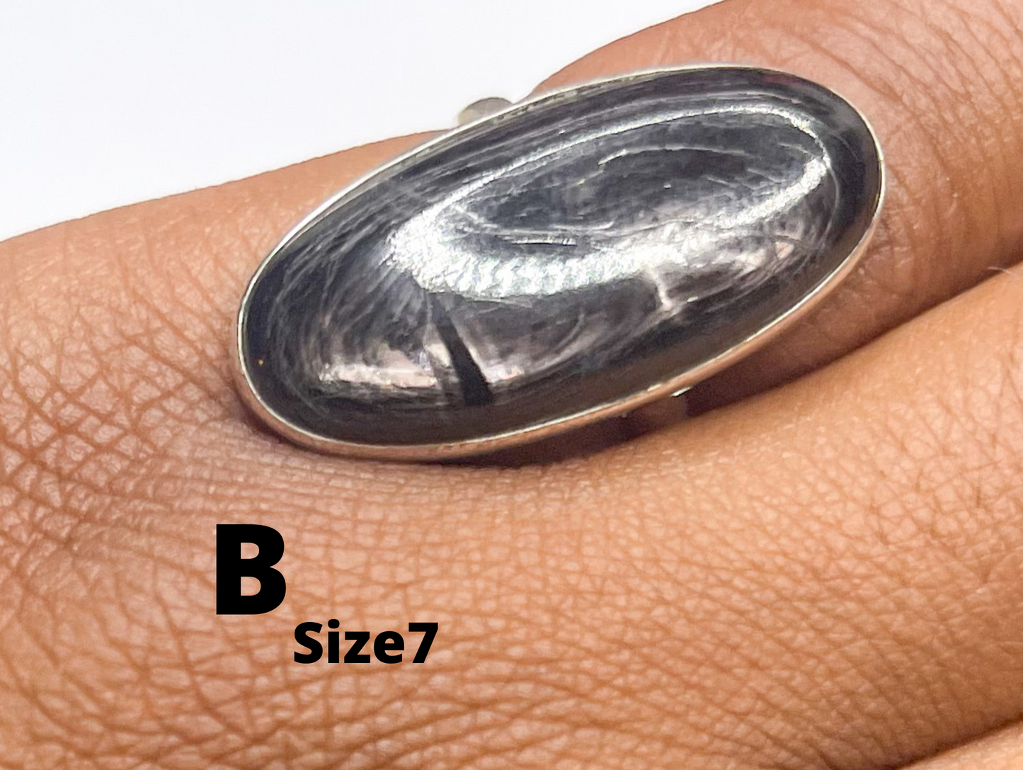 Sheen Obsidian Sized Ring- Solid Sterling Silver