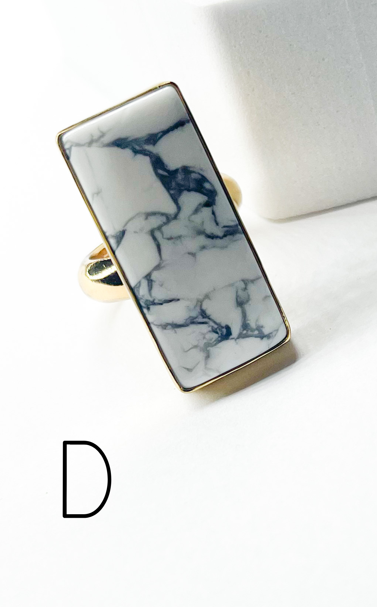 White Howlite Ring Mix-Alchemia