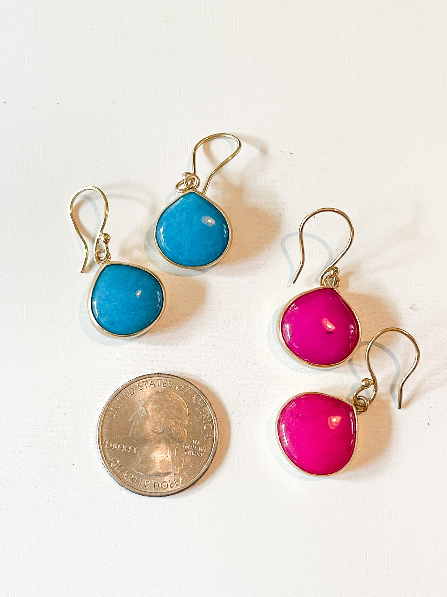 Color Enhance Agate Dangle Earrings-Alchemia