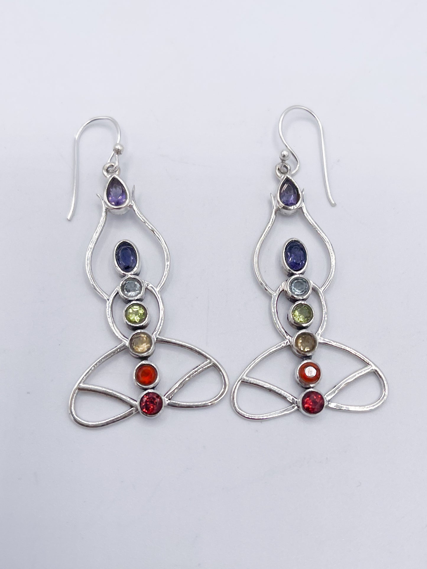 Chakra Buddha Earrings-Solid Sterling Silver