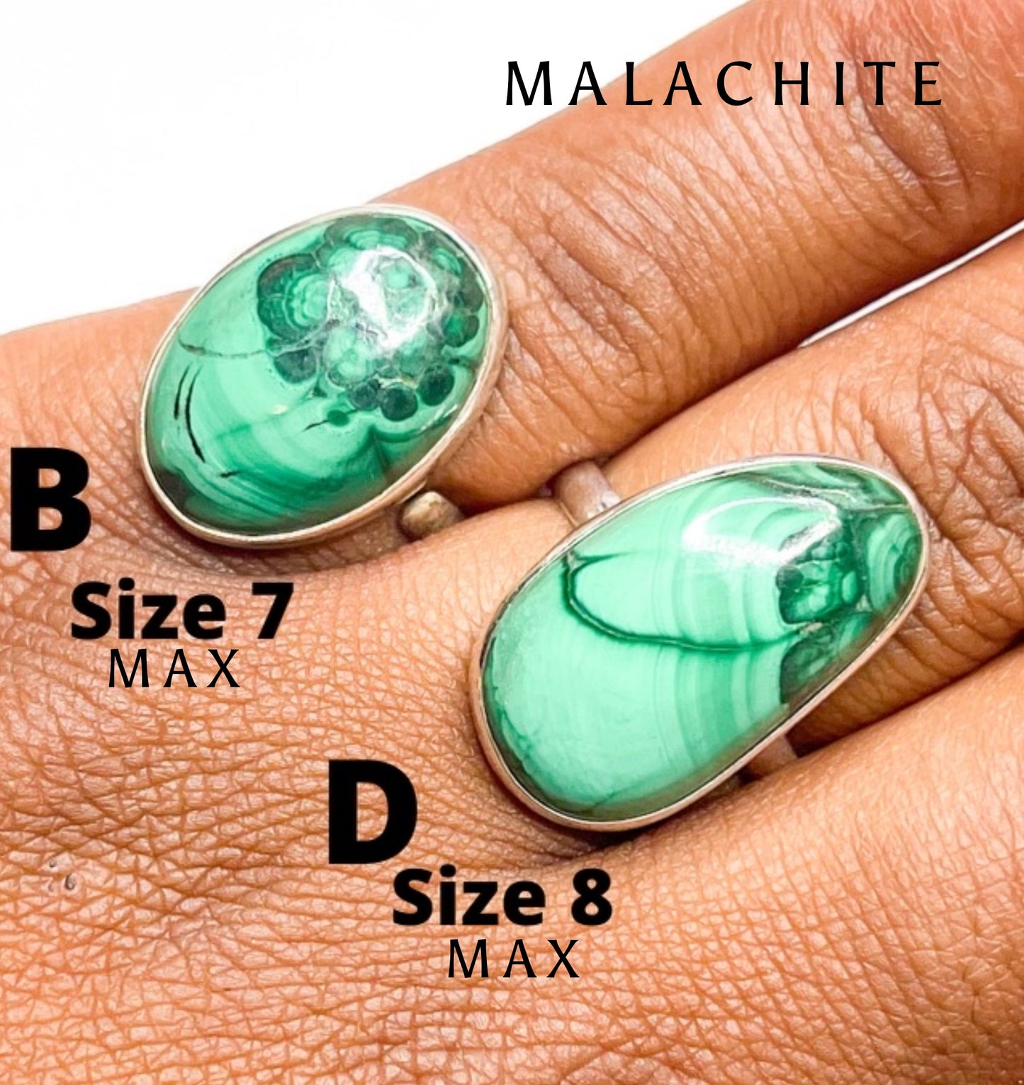 Malachite Ring Mix-Solid Sterling Silver