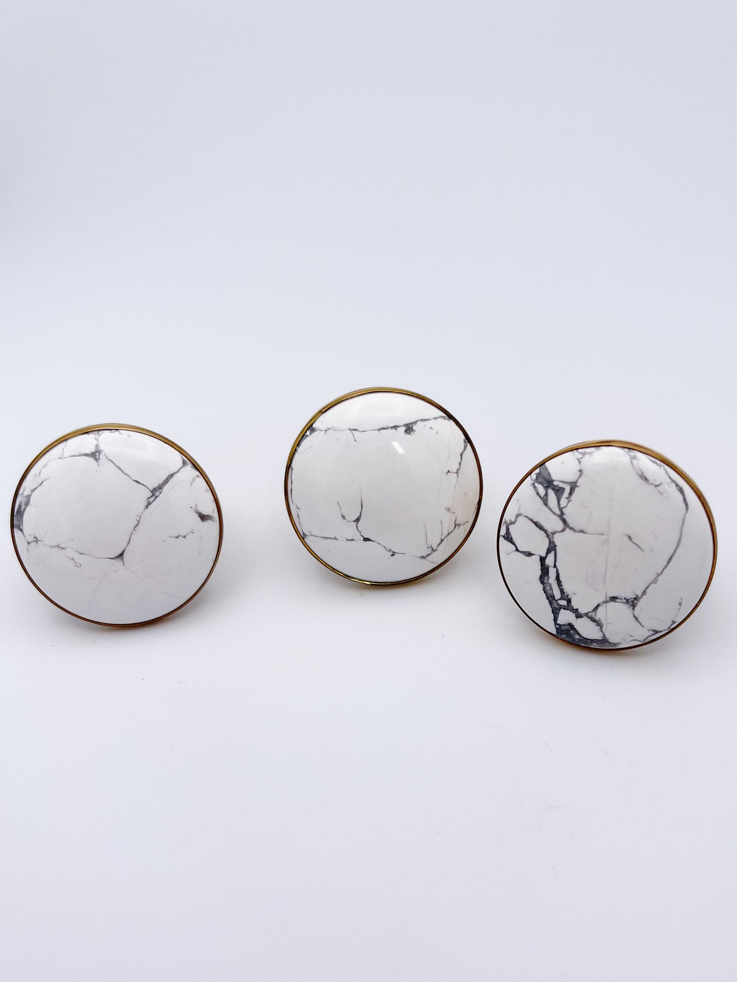 White Howlite Polka Dot Ring-Alchemia