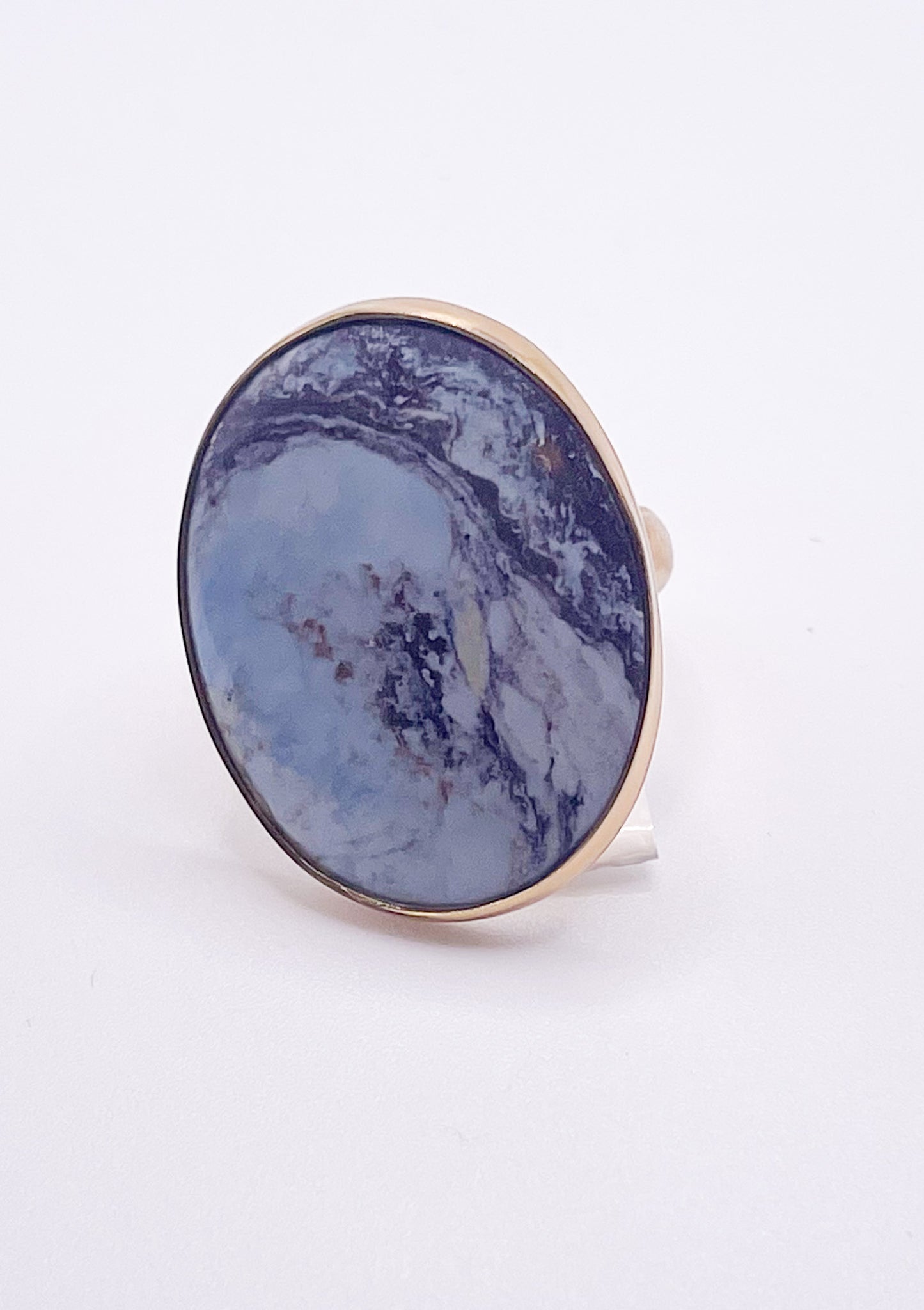 Aztec Lapis Circle ring- Alchemia