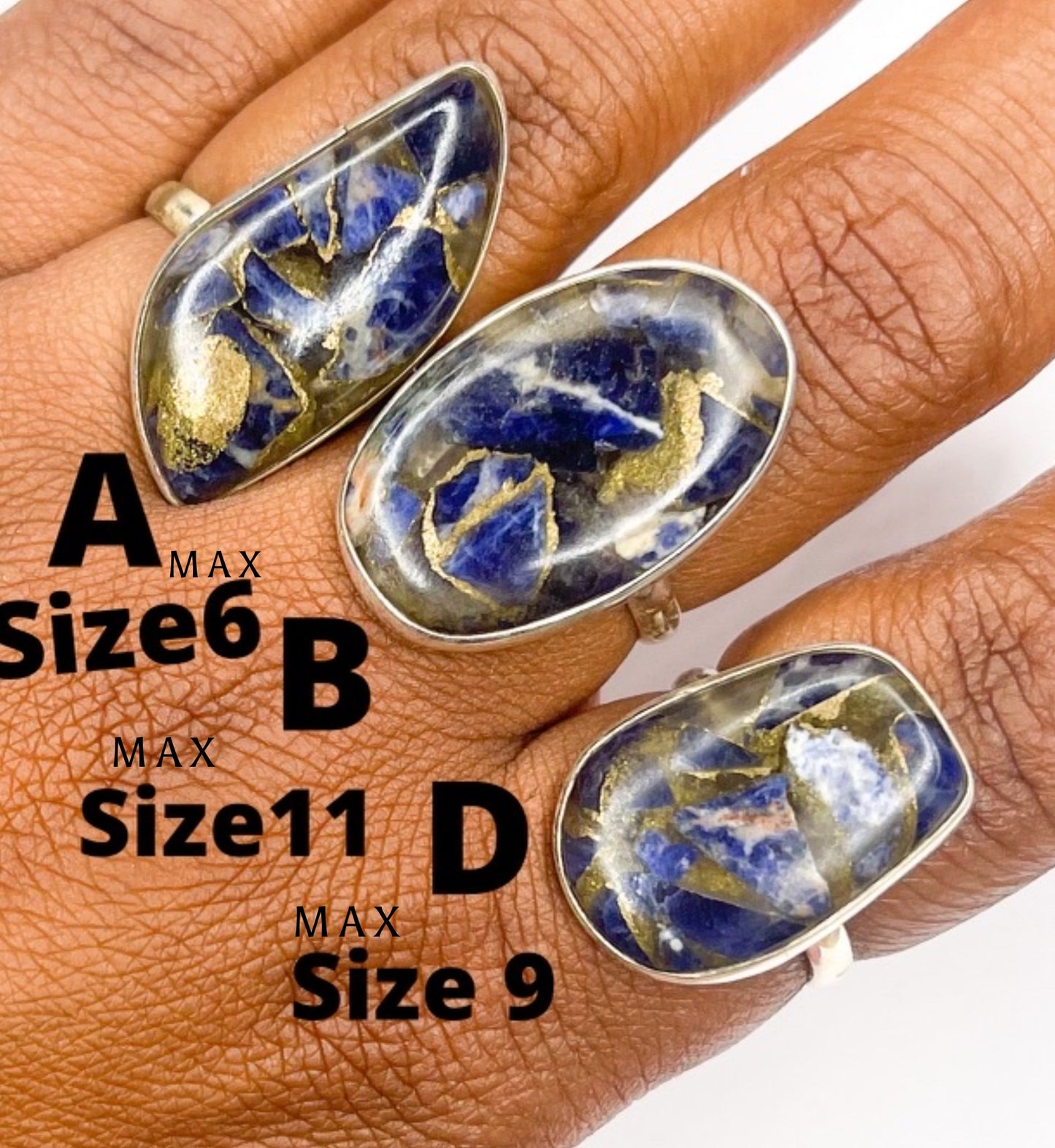 Sodalite Infused Ring Mix-Solid Sterling Silver