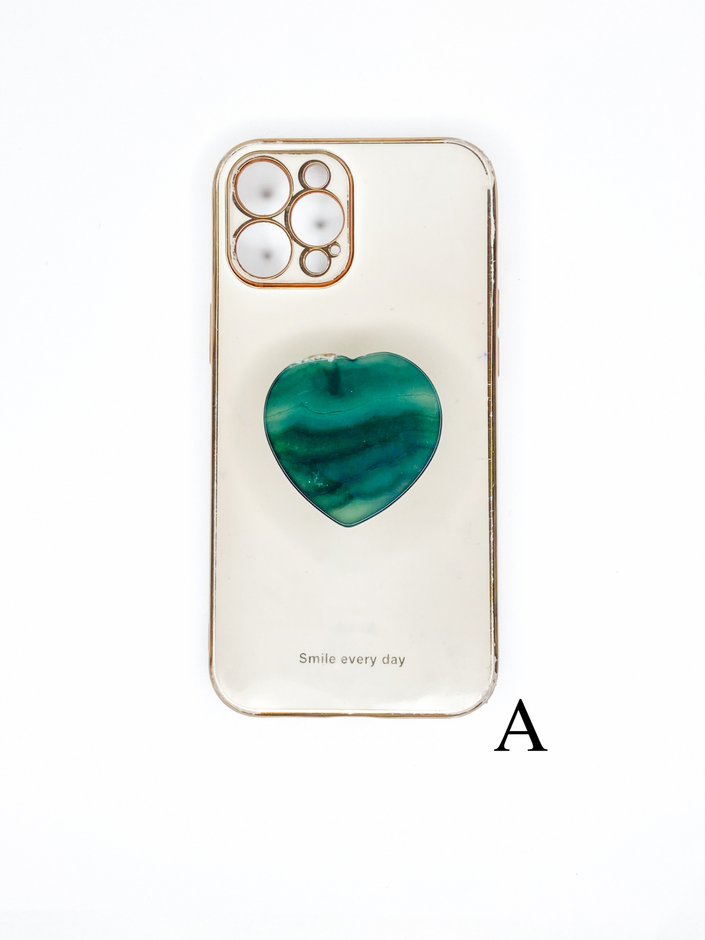Green Heart Phone Stone