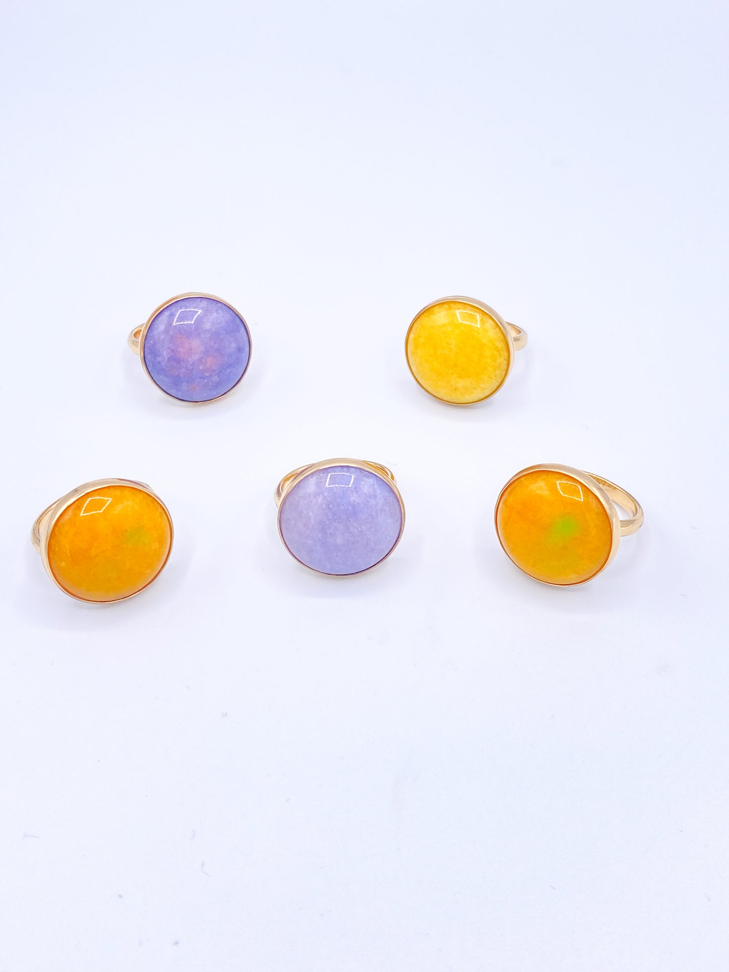 Color Enhanced Quarz Polka Dot Adjustable Ring - Alchemia