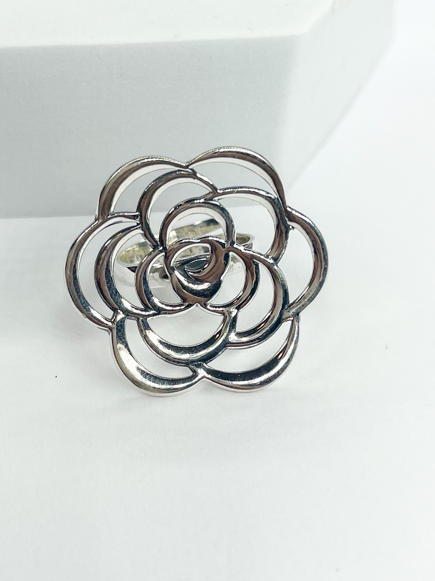 Filagree Flower Adjustable Ring-Solid Sterling Silver