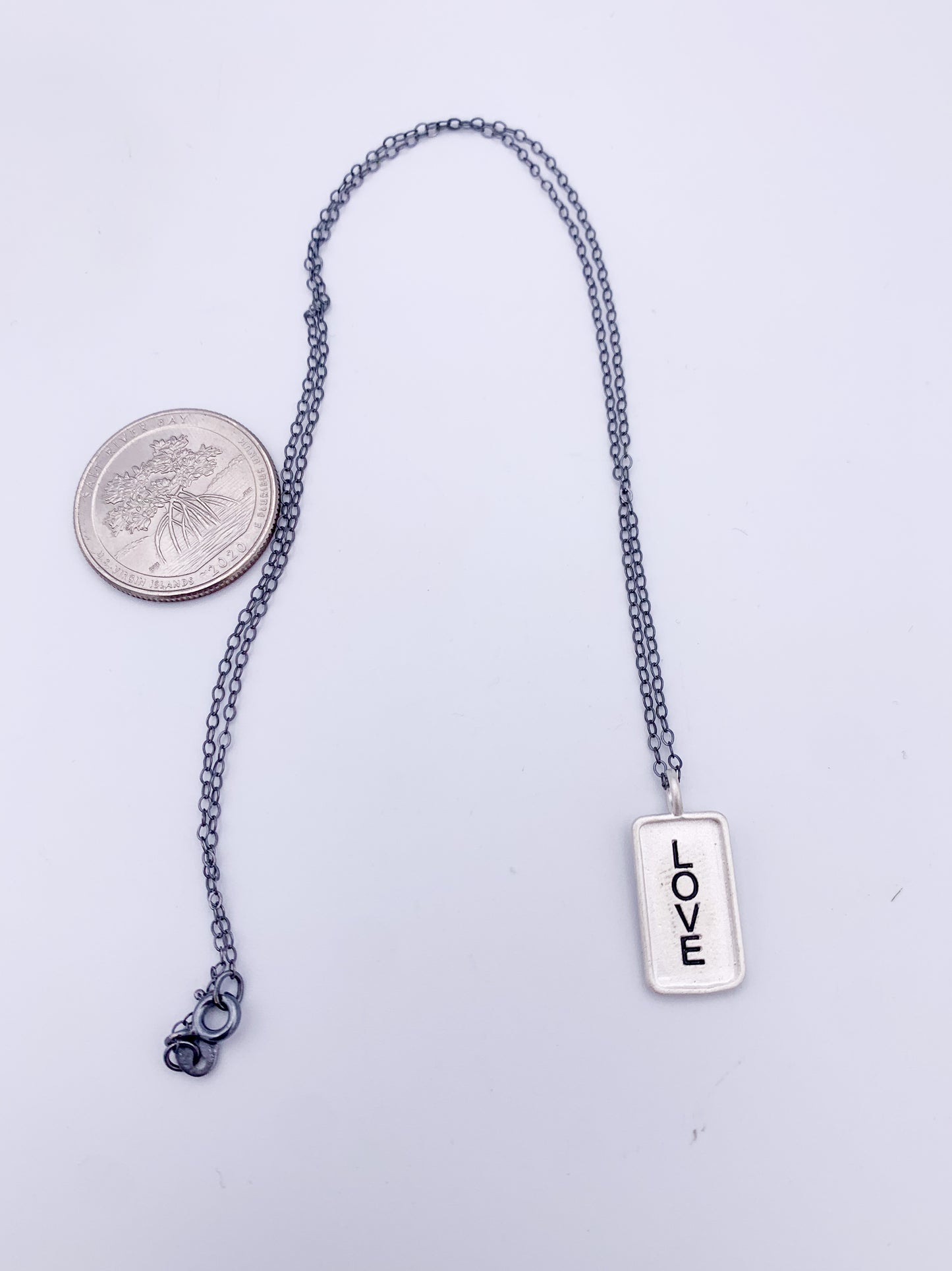love Silver Necklace Karma Line-Solid Sterling Silver