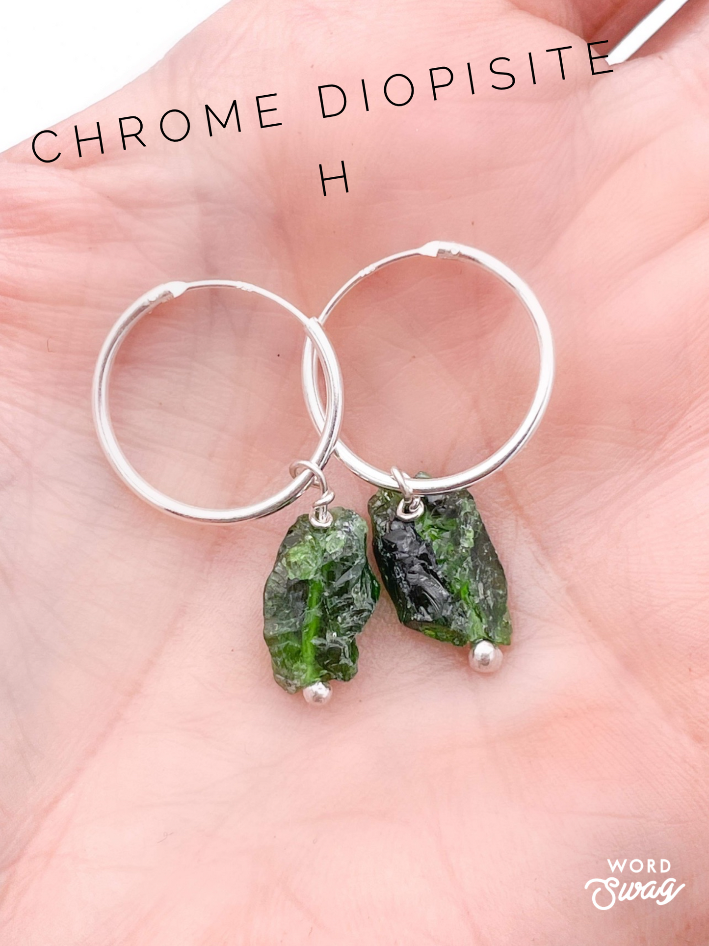 Huggies W Natural Stones-Solid Sterling Silver