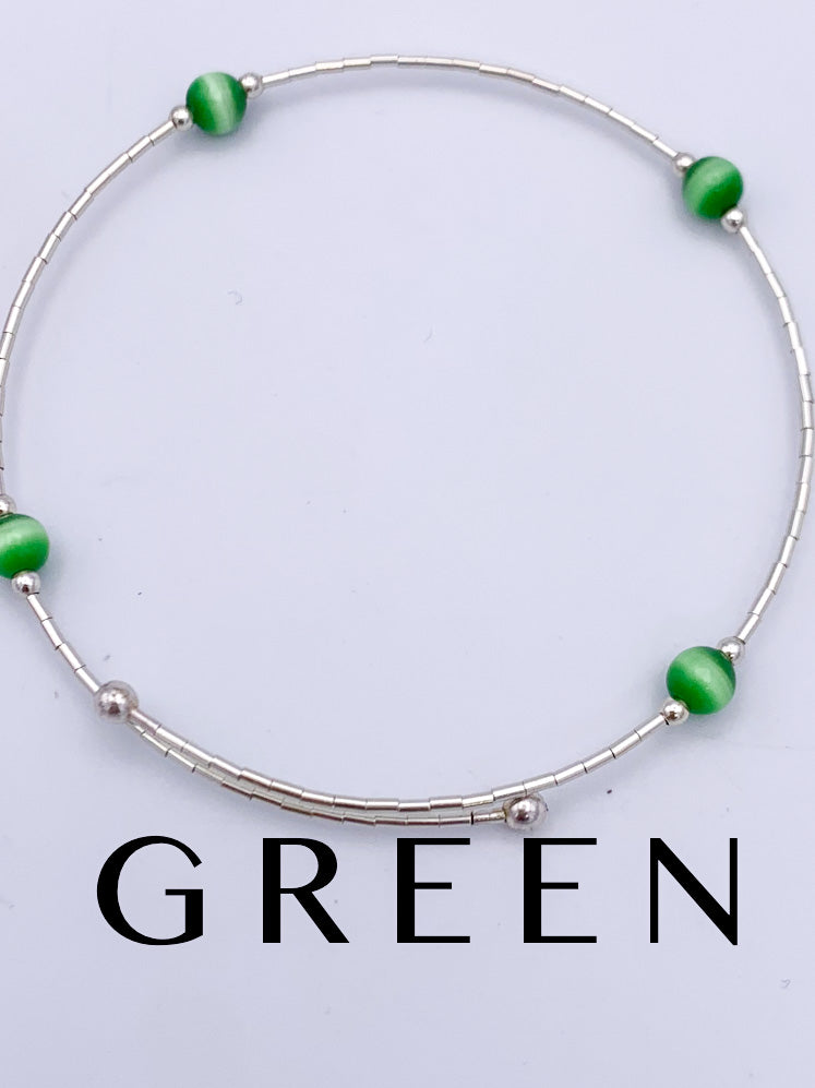 Dainty Bead Adjustable Bracelet -Solid Sterling Silver
