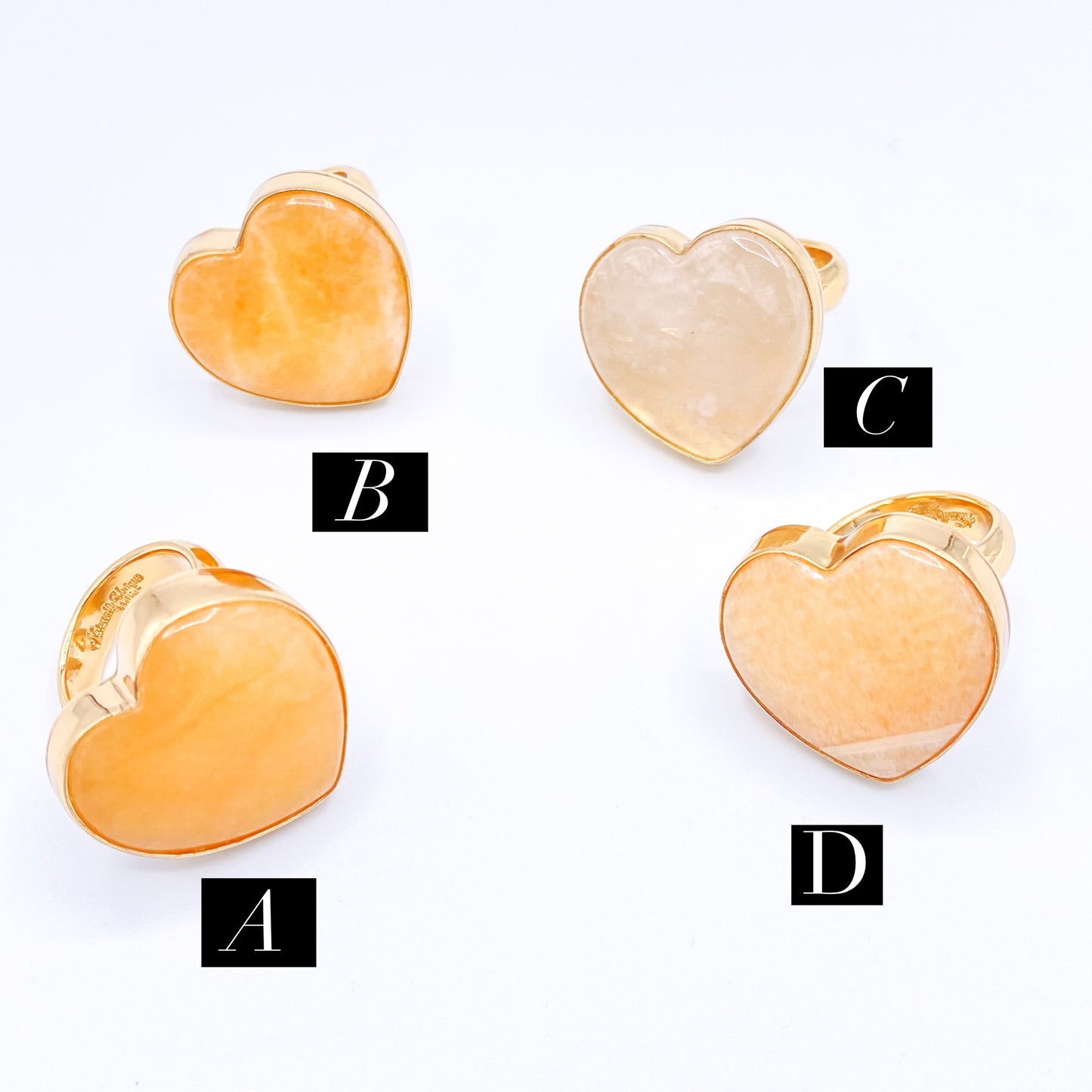Peach Quartz Heart Ring- Alchemia