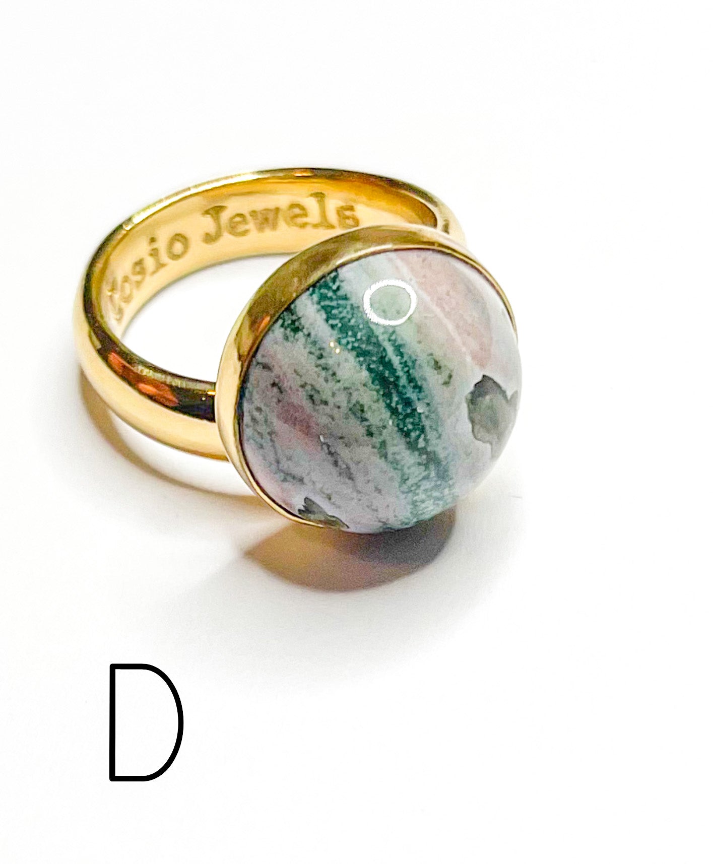 Pink Ocean Jasper Polka Dot Ring-Alchemia