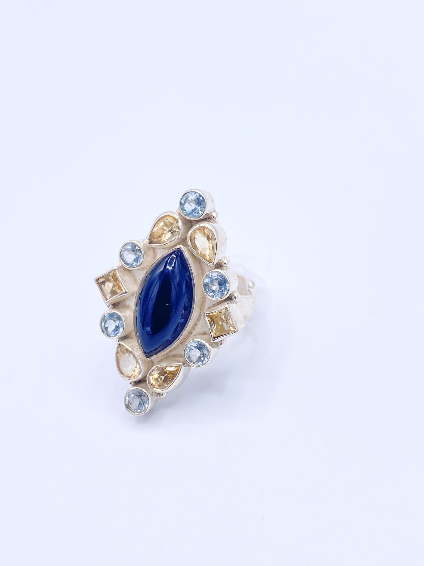 Diamond Shape Multi Stone Rings - Solid Sterling Silver