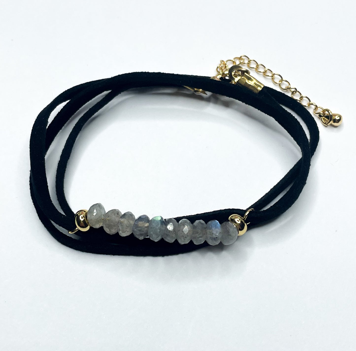 Labradorite Leather Wrap - 102