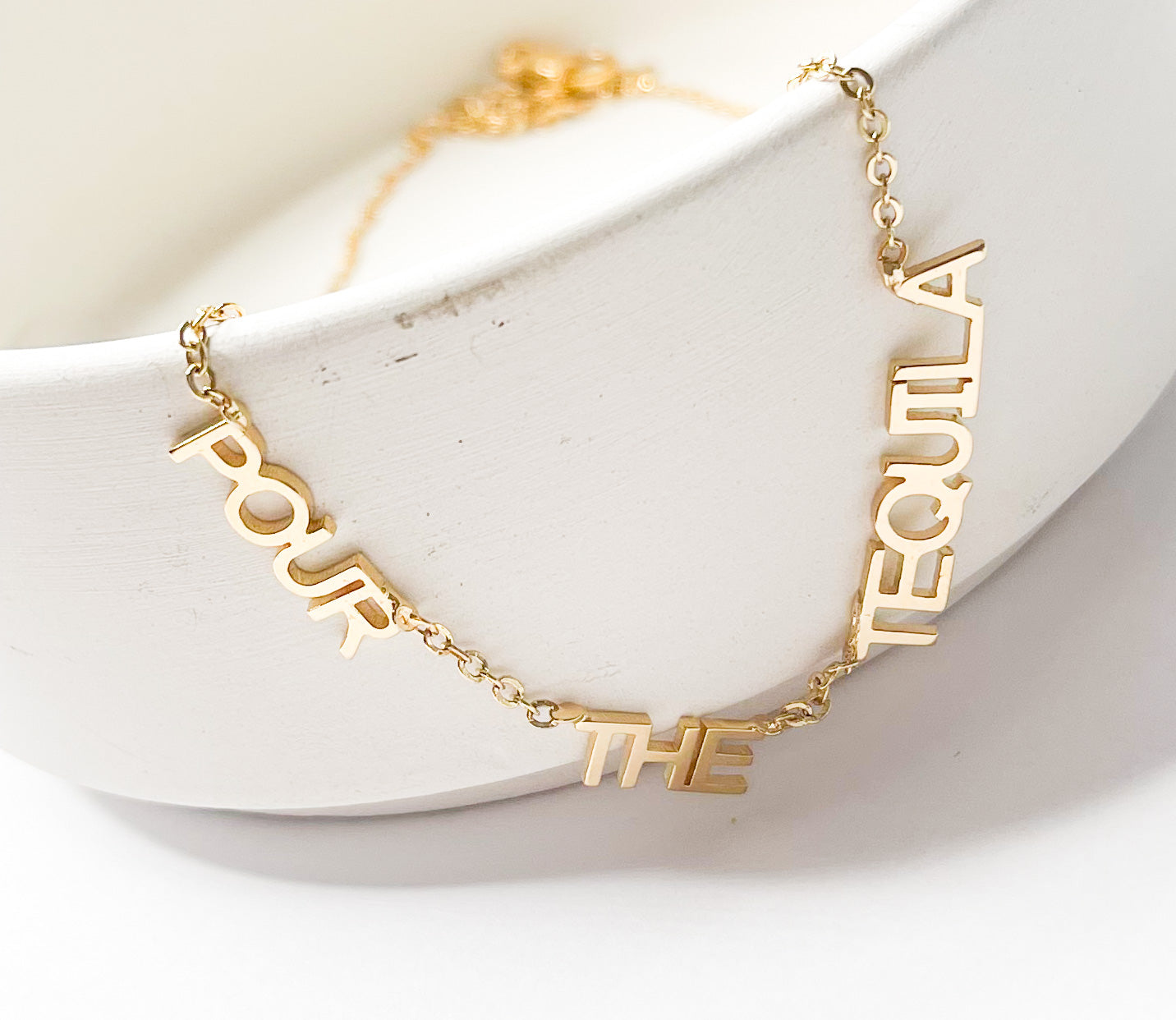 Pour The Tequila Necklace-18k Gold Filled