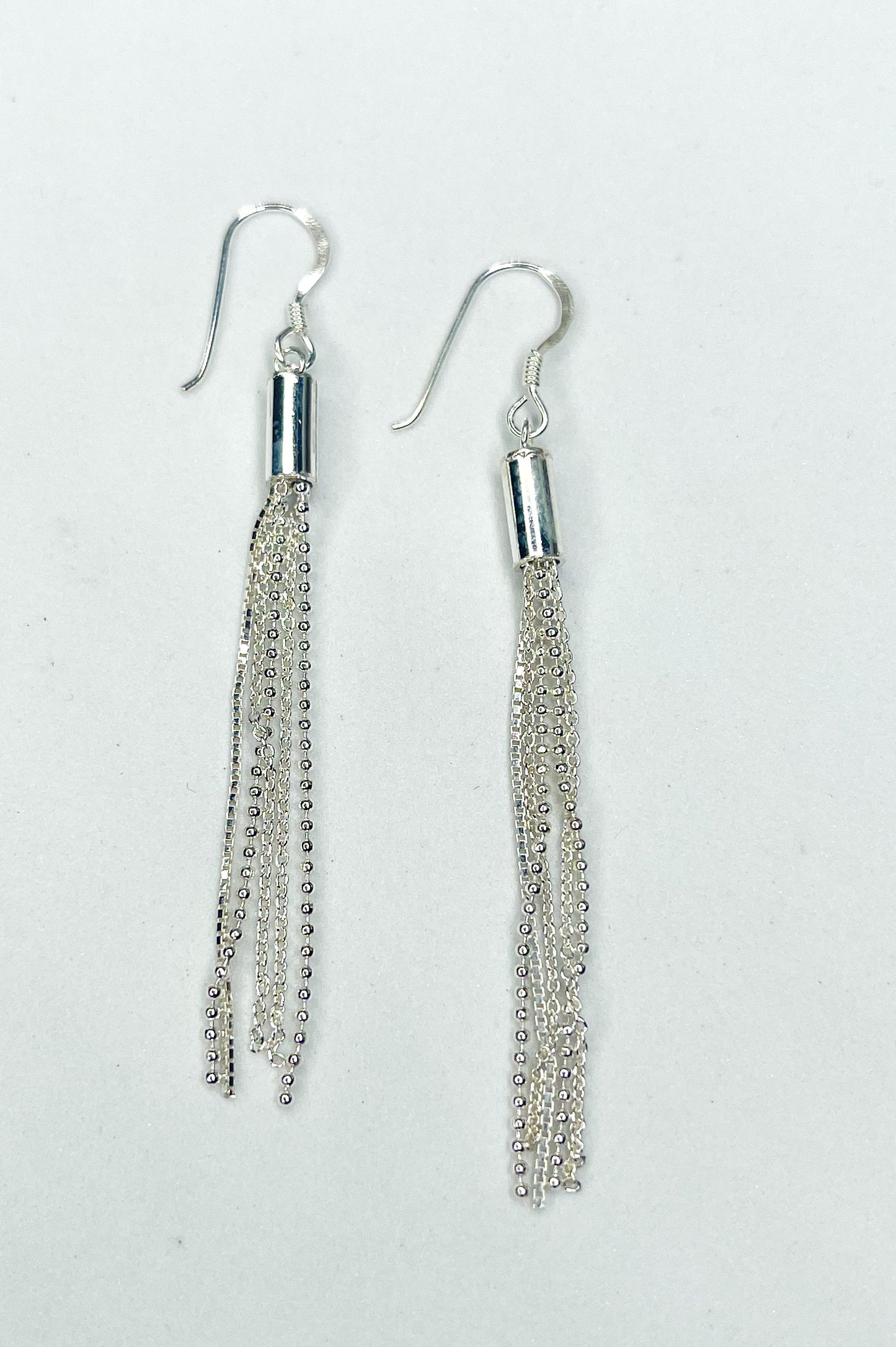 Silver Bubble Chain Dangles -Solid Sterling Silver
