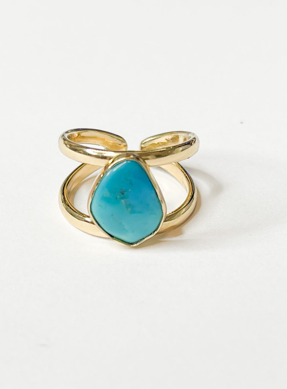 Turquoise Double Band Adjustable Ring- Alchemia