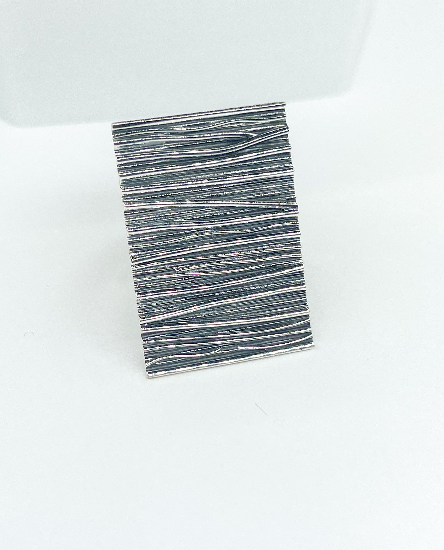 Large Epic Rectangle Adjustable Ring-Solid Sterling Silver