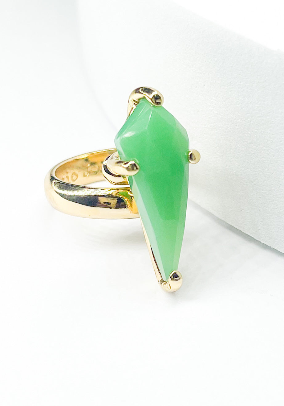 Light Green Chalcedony Kites Ring-Alchemia