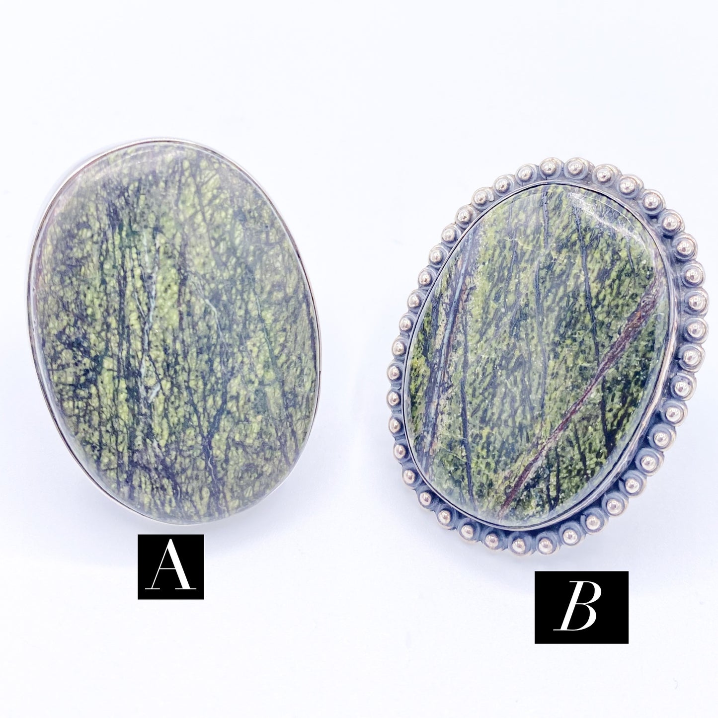 Zebra Jasper Adjustable Ring - Solid Sterling  Silver