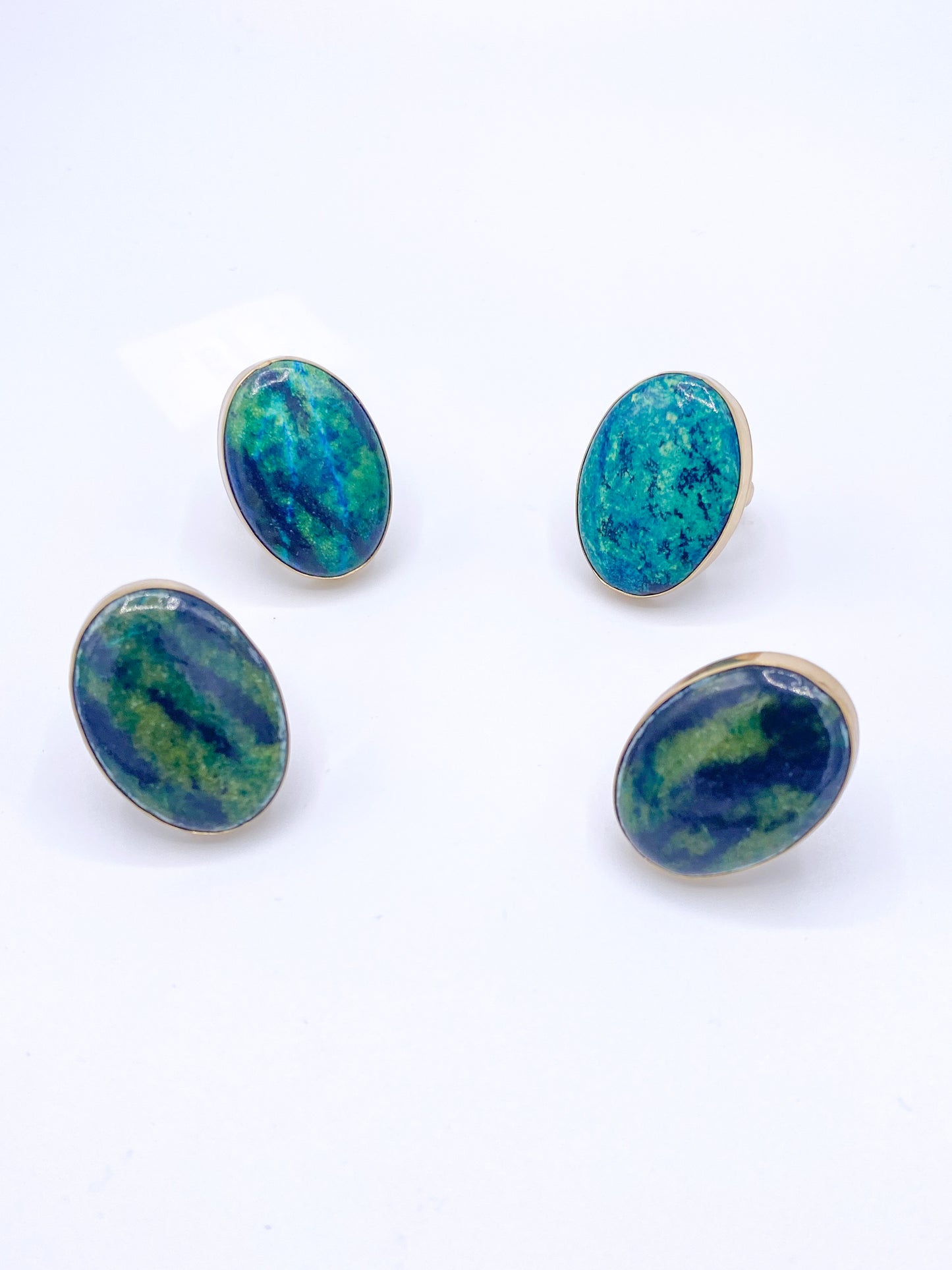 Chrysocolla Azurite Adjustable Oval Ring - Alchemia