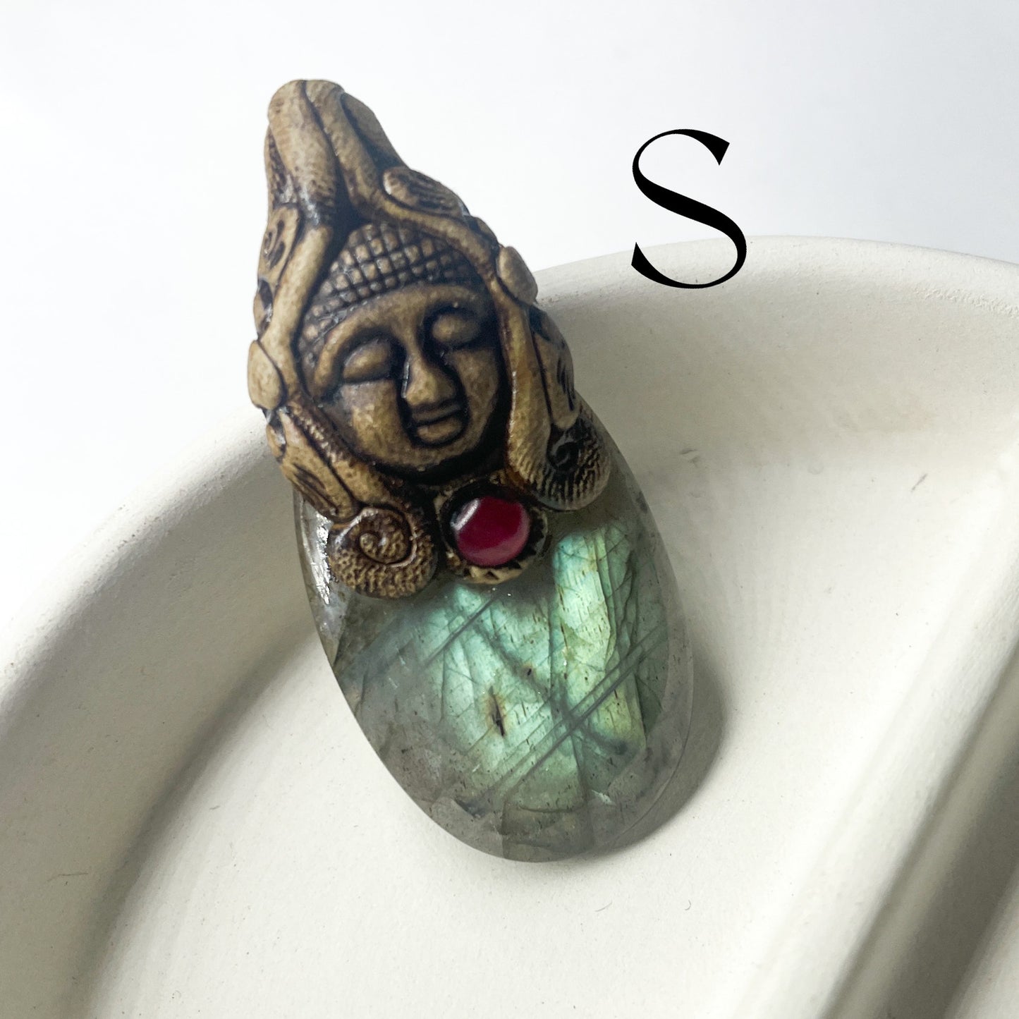 Face Labradorite Clay Pendants