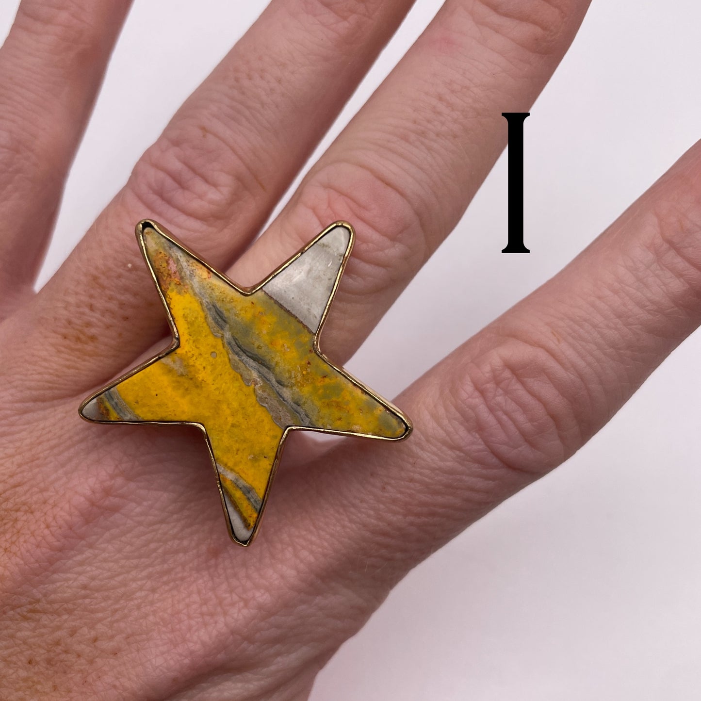 BUMBLE BEE JASPER STARR RING -=ALCHEMIA