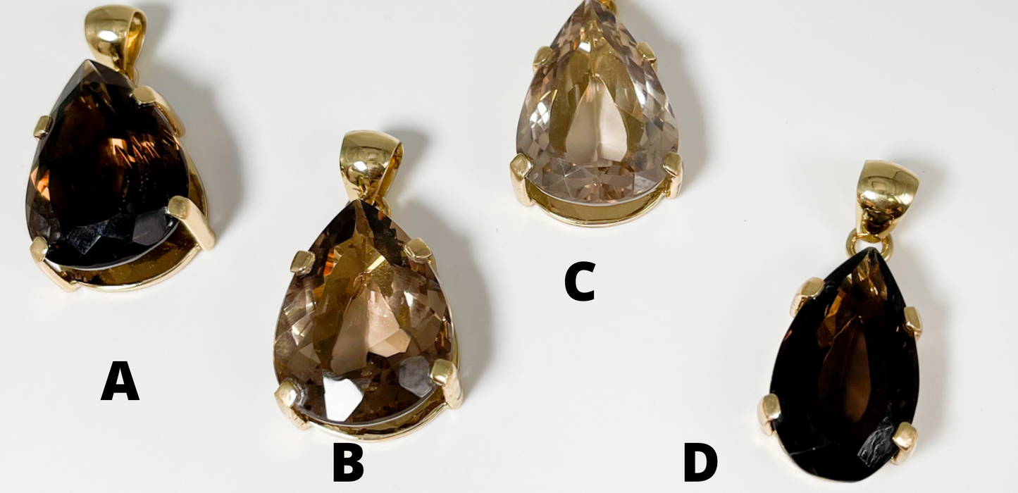 Smokey Quartz Prong Set Mix Pendants- Alchemia