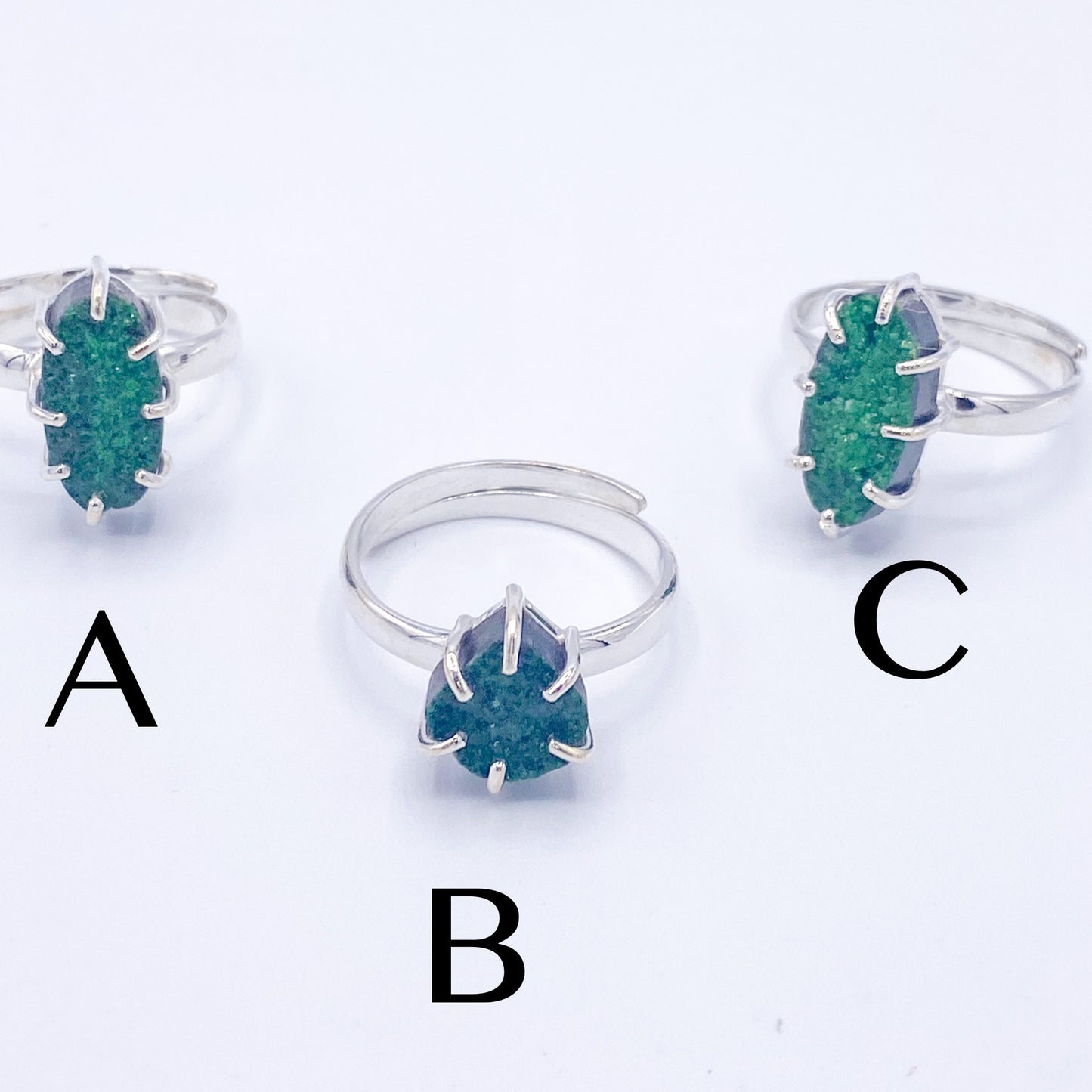 Uvarite Ring Mix-solid Sterling Silver