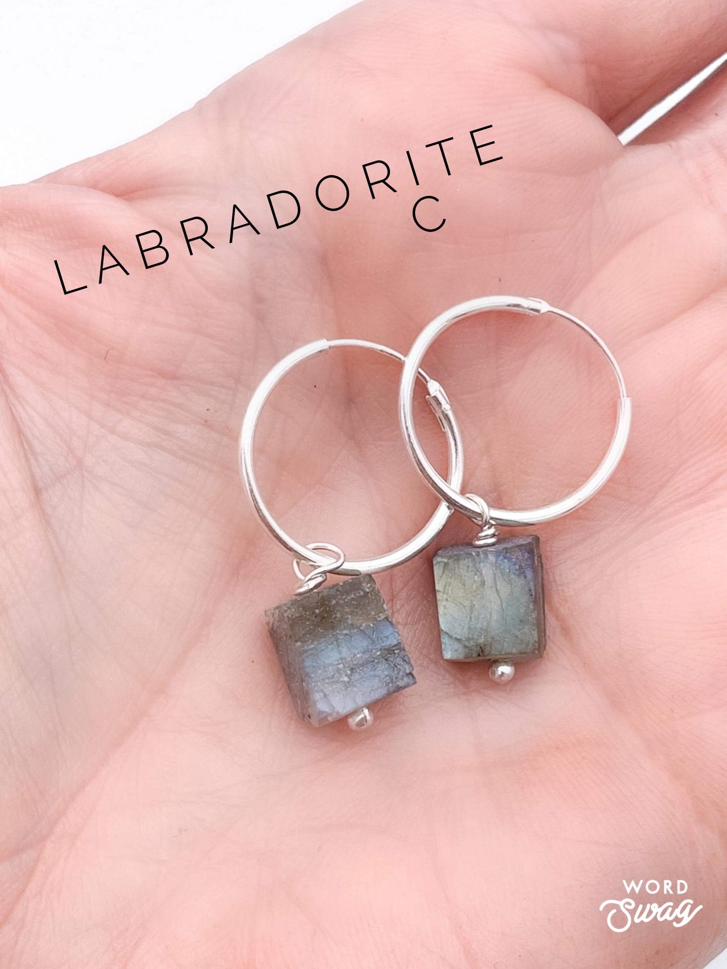 Huggies W Natural Stones-Solid Sterling Silver