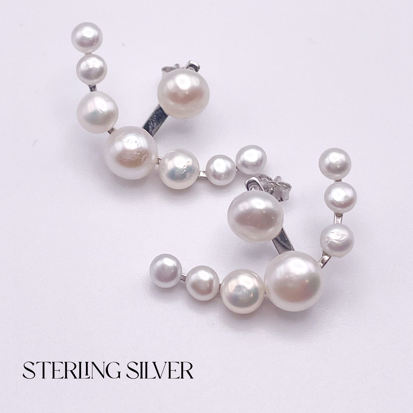 Pearl Earring - Solid Sterling Silver