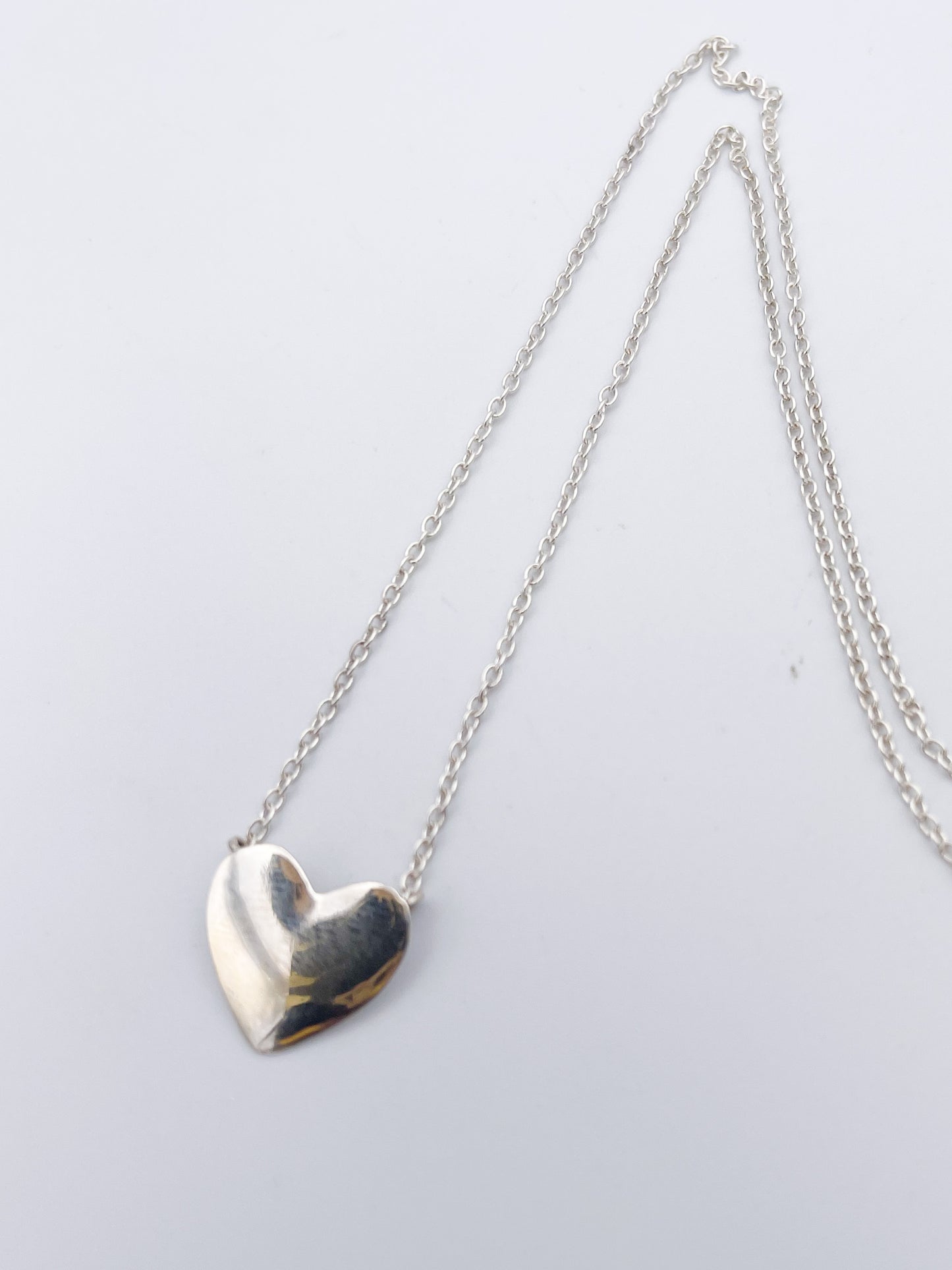 Dainty Heart Necklace - Solid Sterling Silver