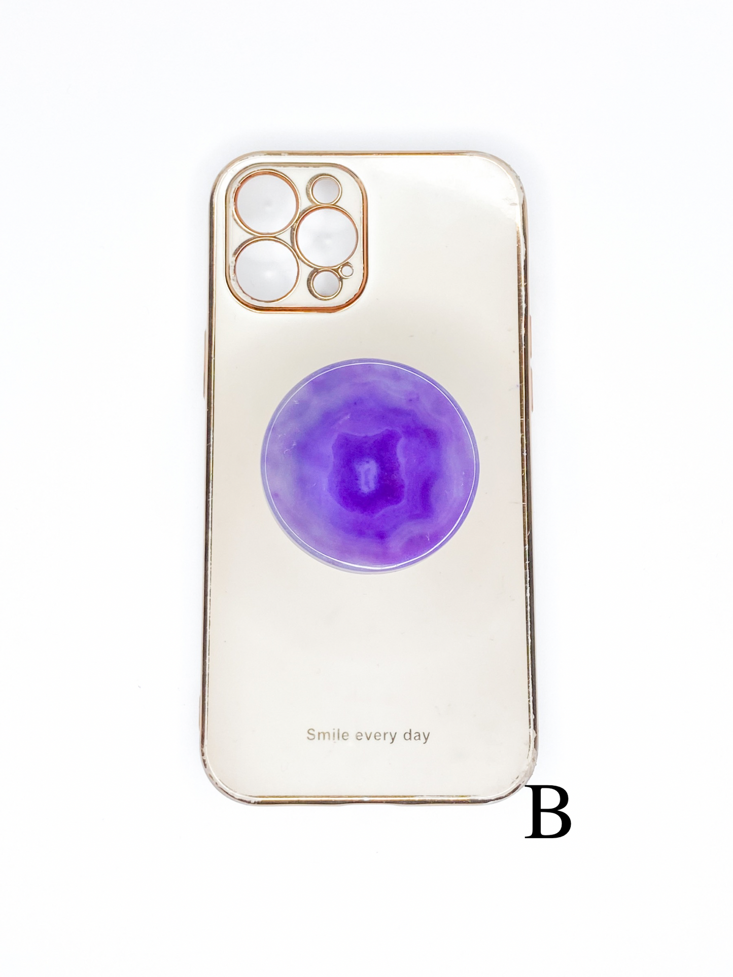 Purple Round Phone Stone