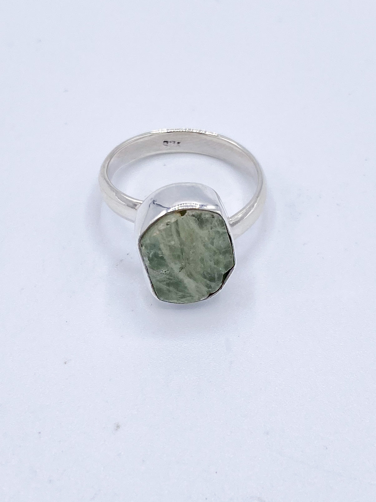Dainty Green Kyanite Ring-Solid Sterling Silver