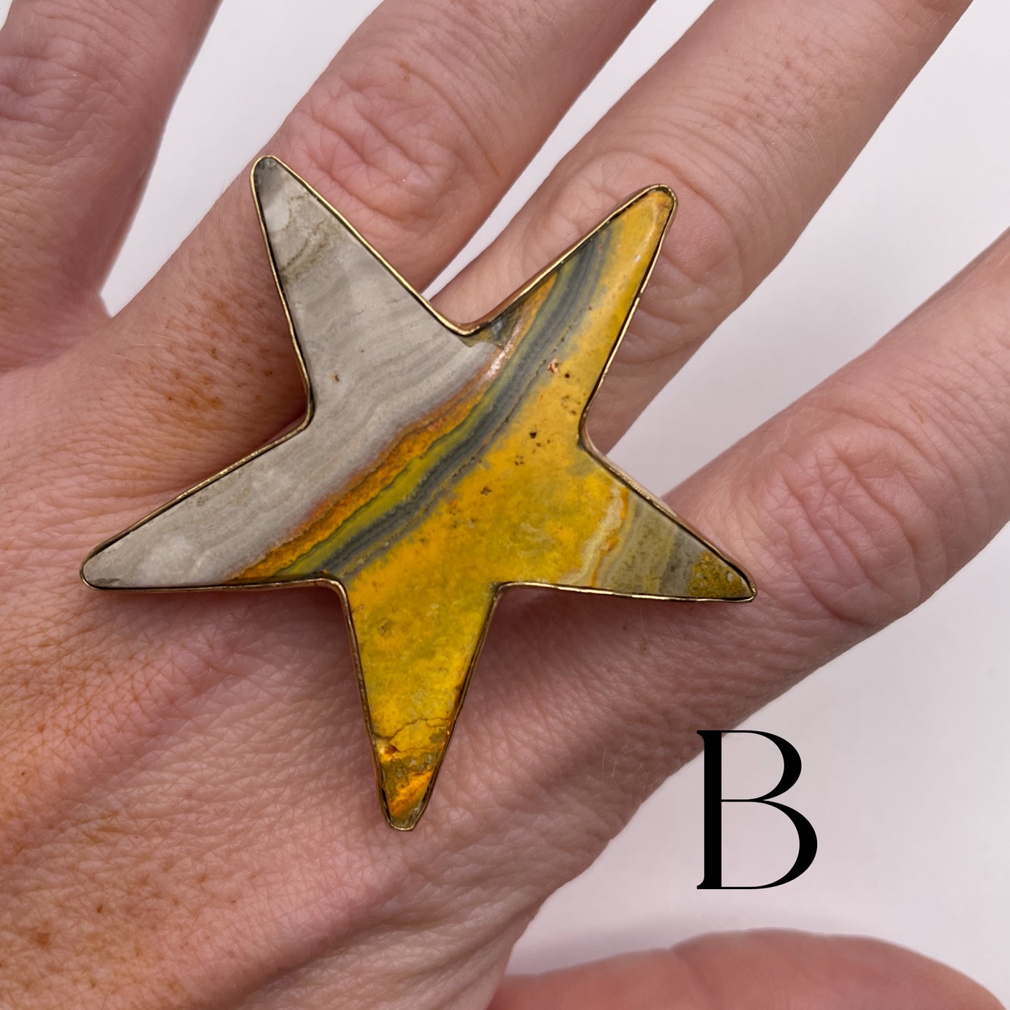 BUMBLE BEE JASPER STARR RING -=ALCHEMIA