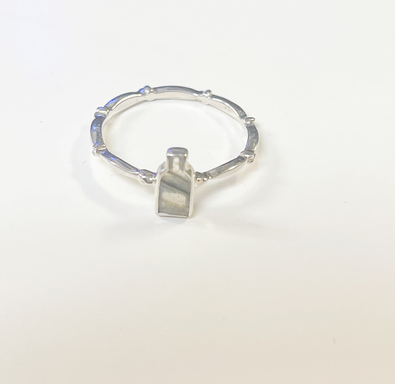 Dainty Glass Bottle Rings Sized-Solid Sterling Silver