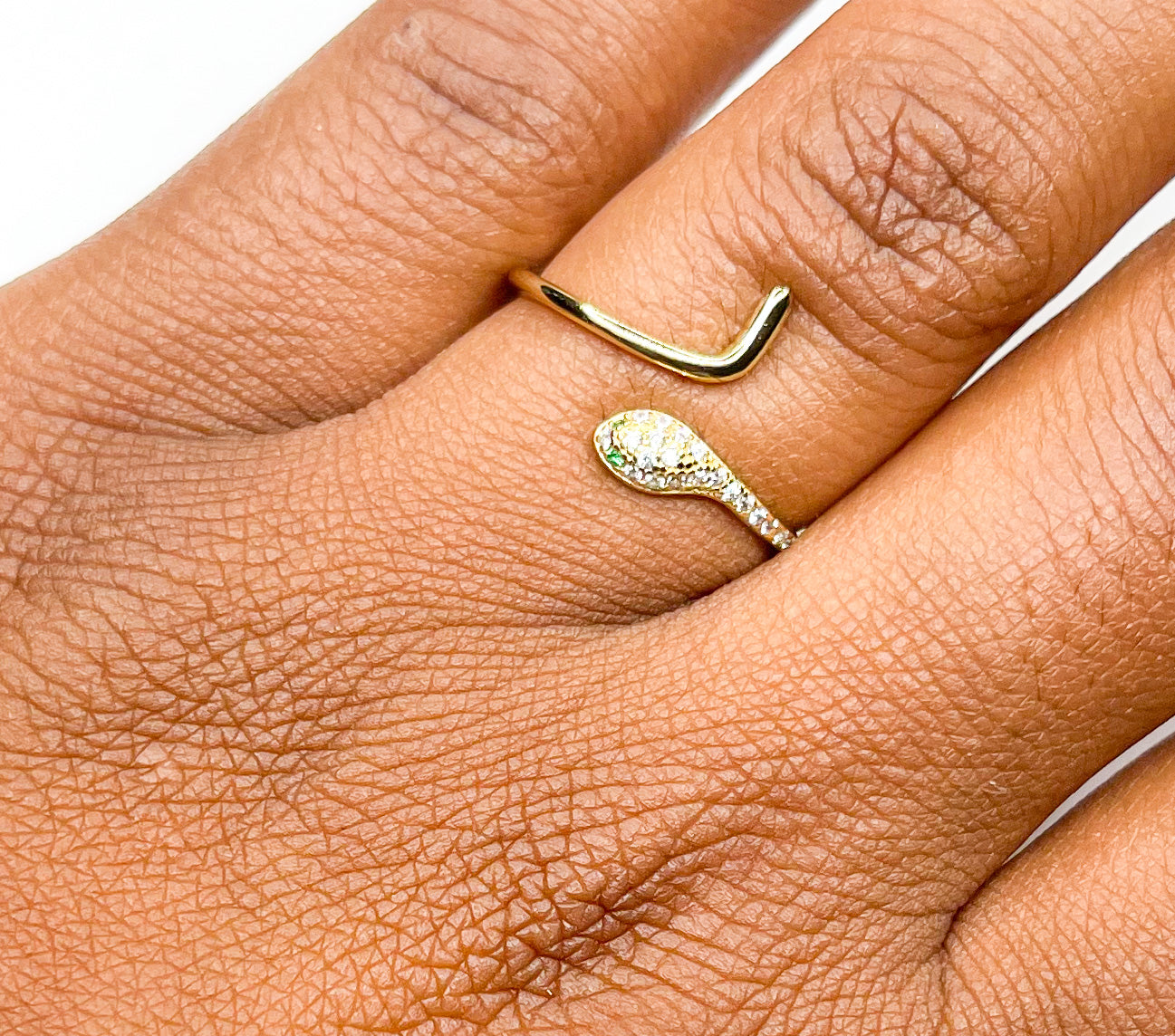 Gold Snack Bypass Ring-SSS