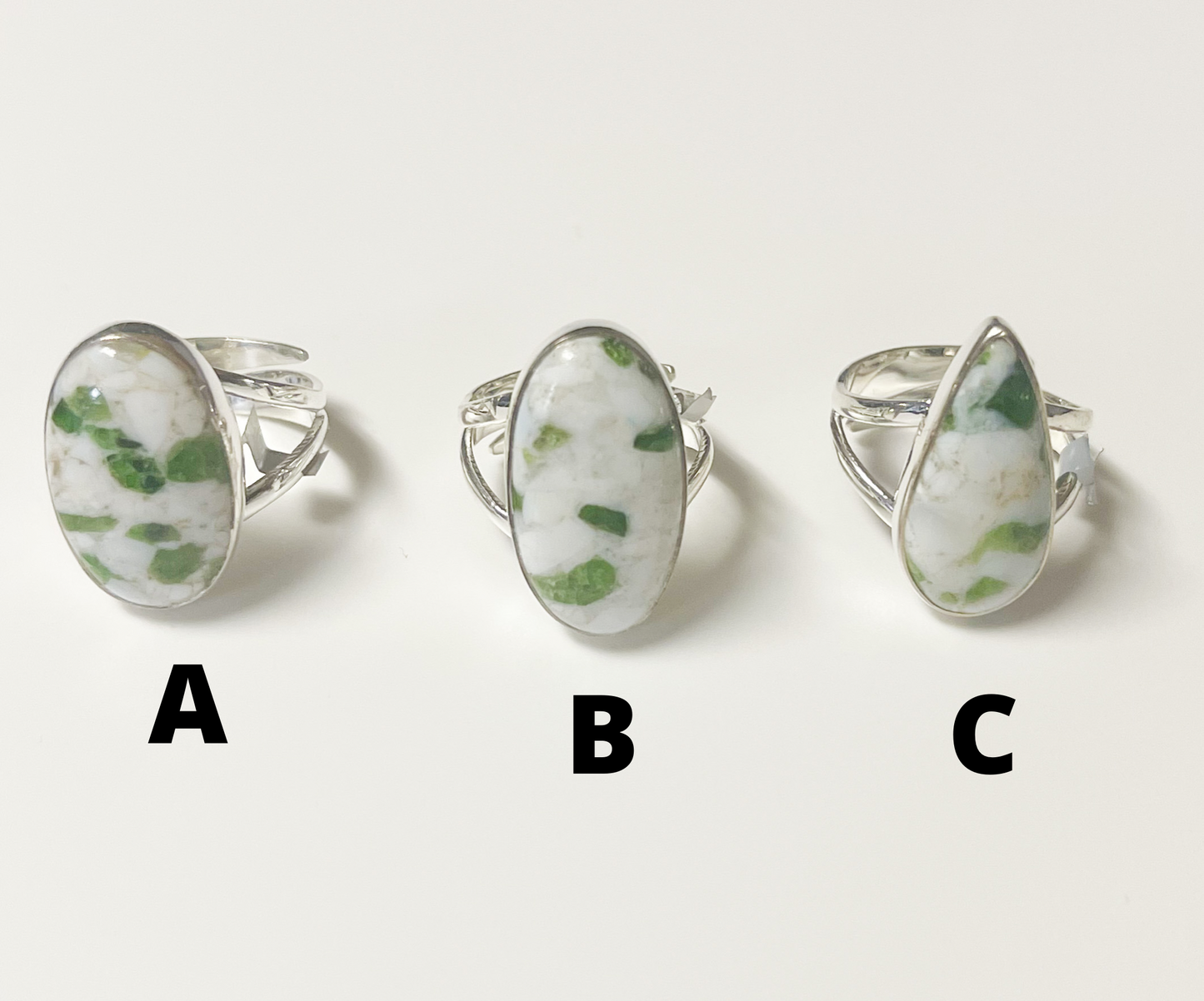 Chrome Diopside Composite Adjustable Ring-Solid Sterling Silver