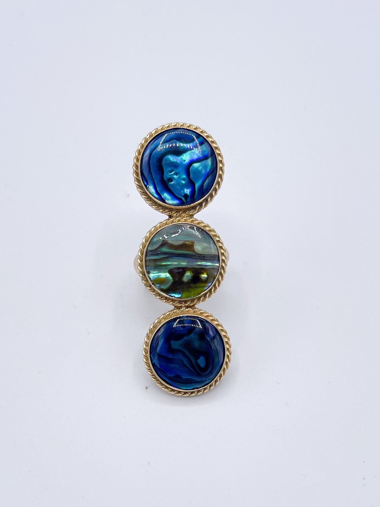 Braided Circle Abalone Crawler Ring- Alchemia