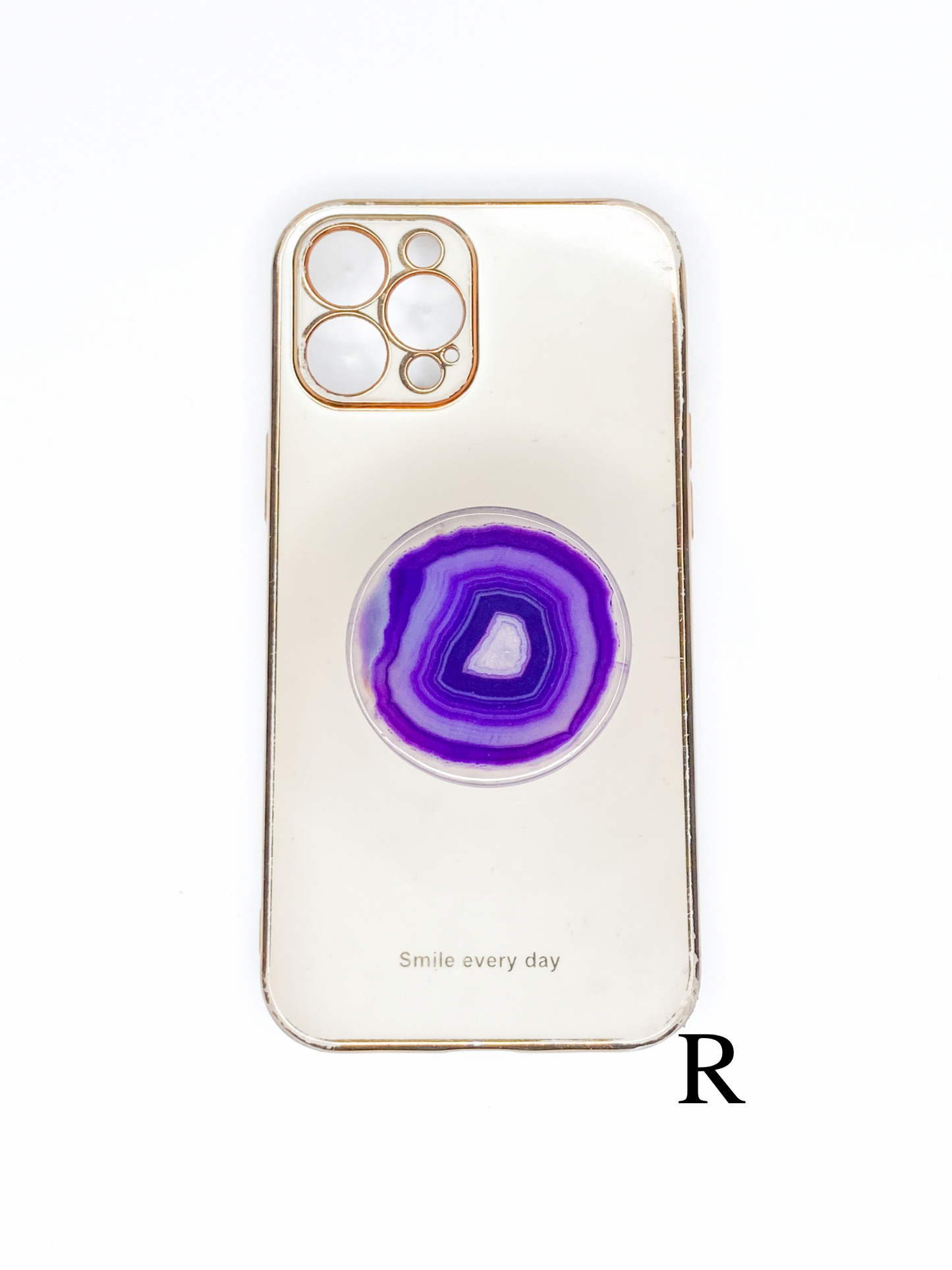 Purple Round Phone Stone
