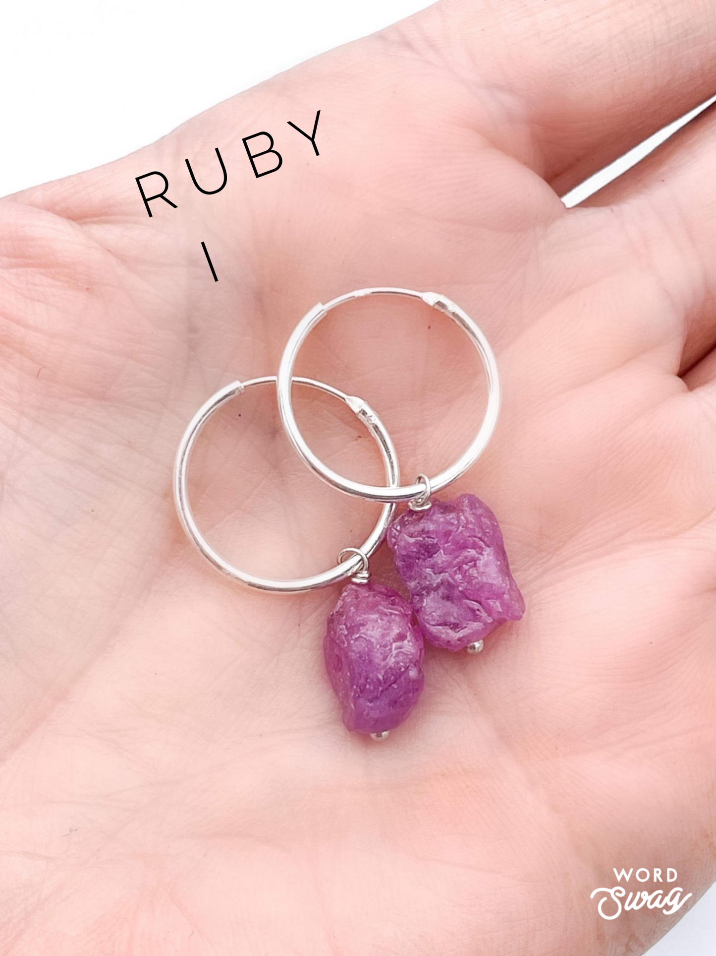 Huggies W Natural Stones-Solid Sterling Silver