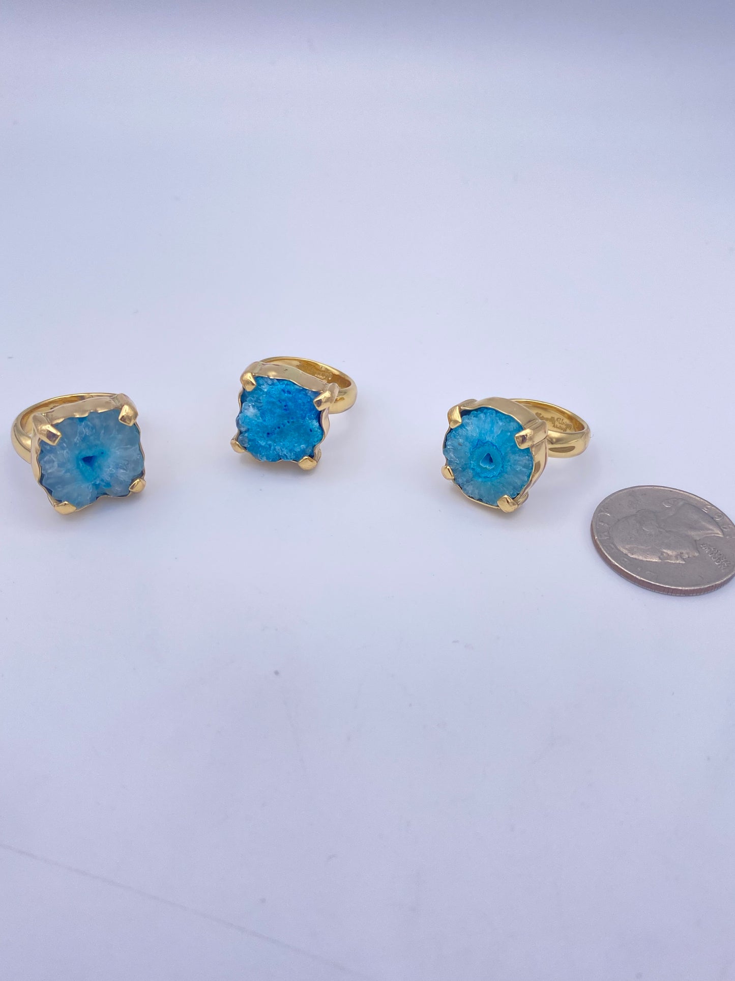 Blue Geode Druzy Adjustable ring-Alchemia