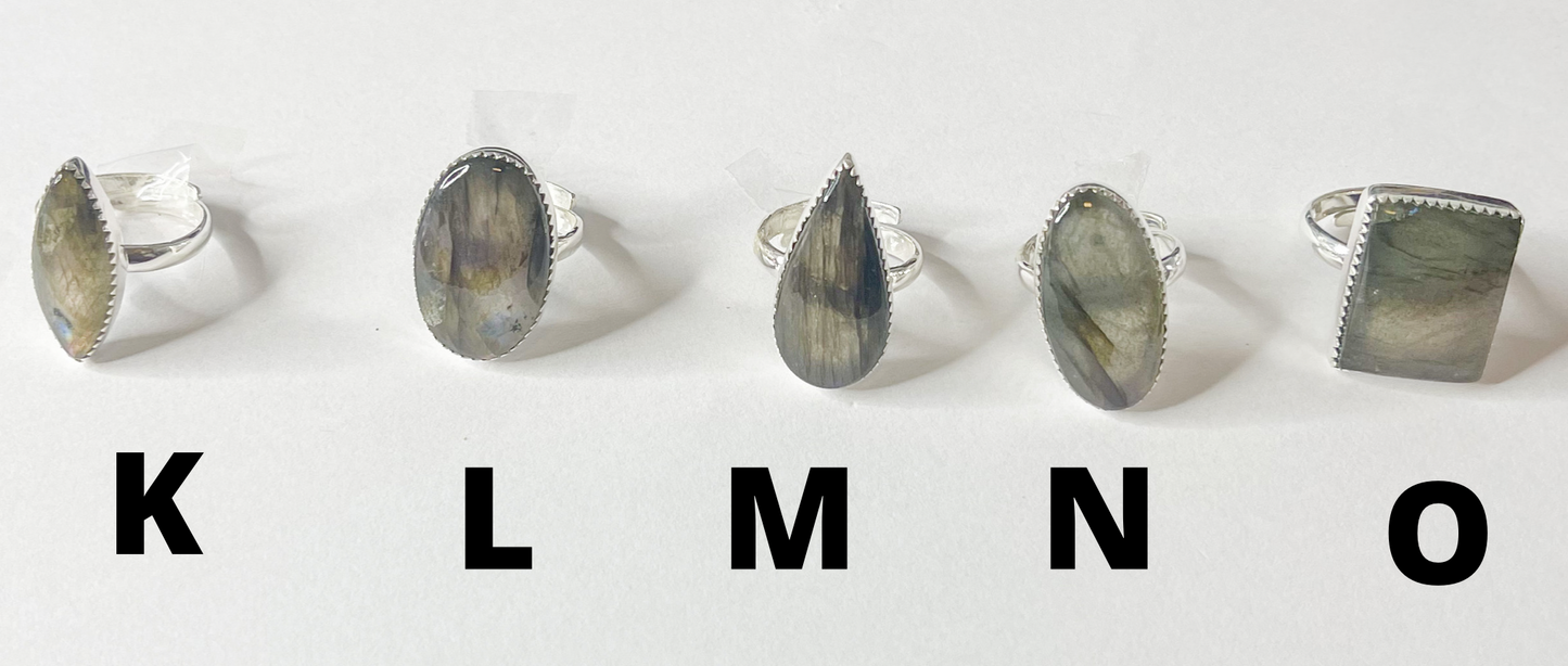 Labradorite Ring Mix-Solid Sterling Silver