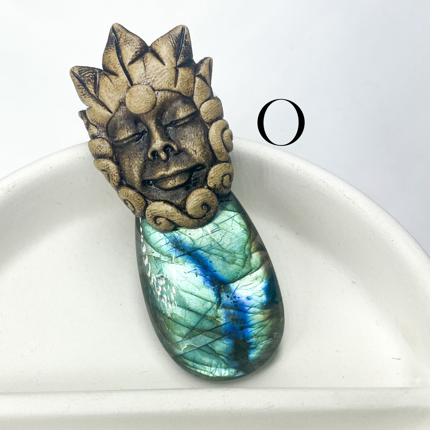 Face Labradorite Clay Pendants